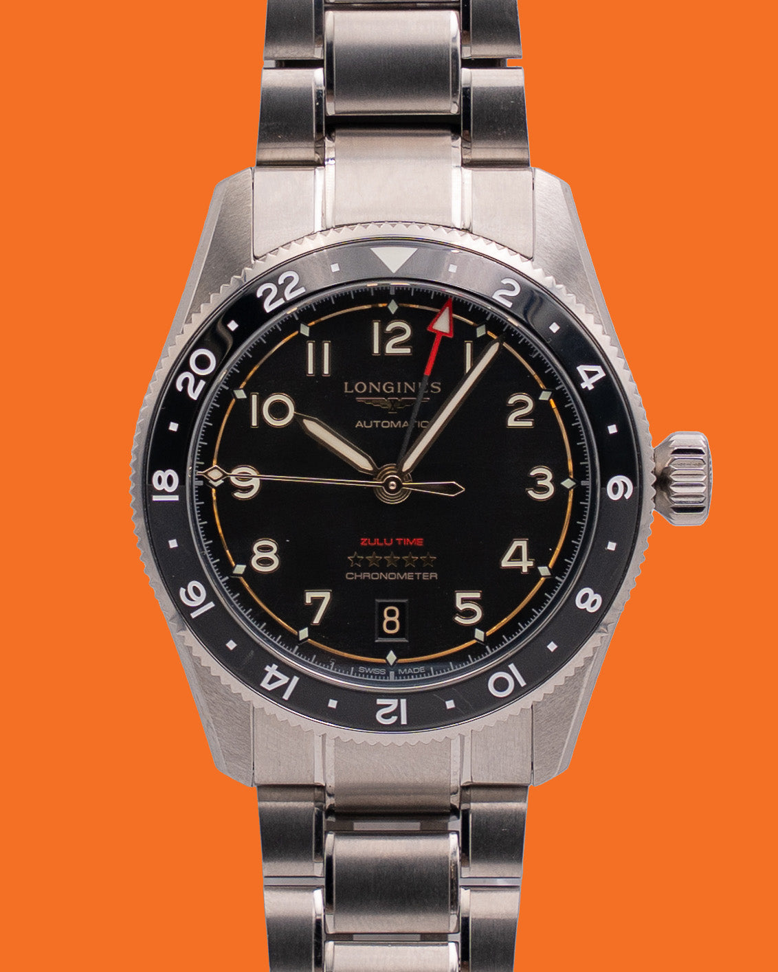 Longines Spirit Zulu Time 39mm L3.802.1.53.6 Titanium Black and Grey Bezel 2025