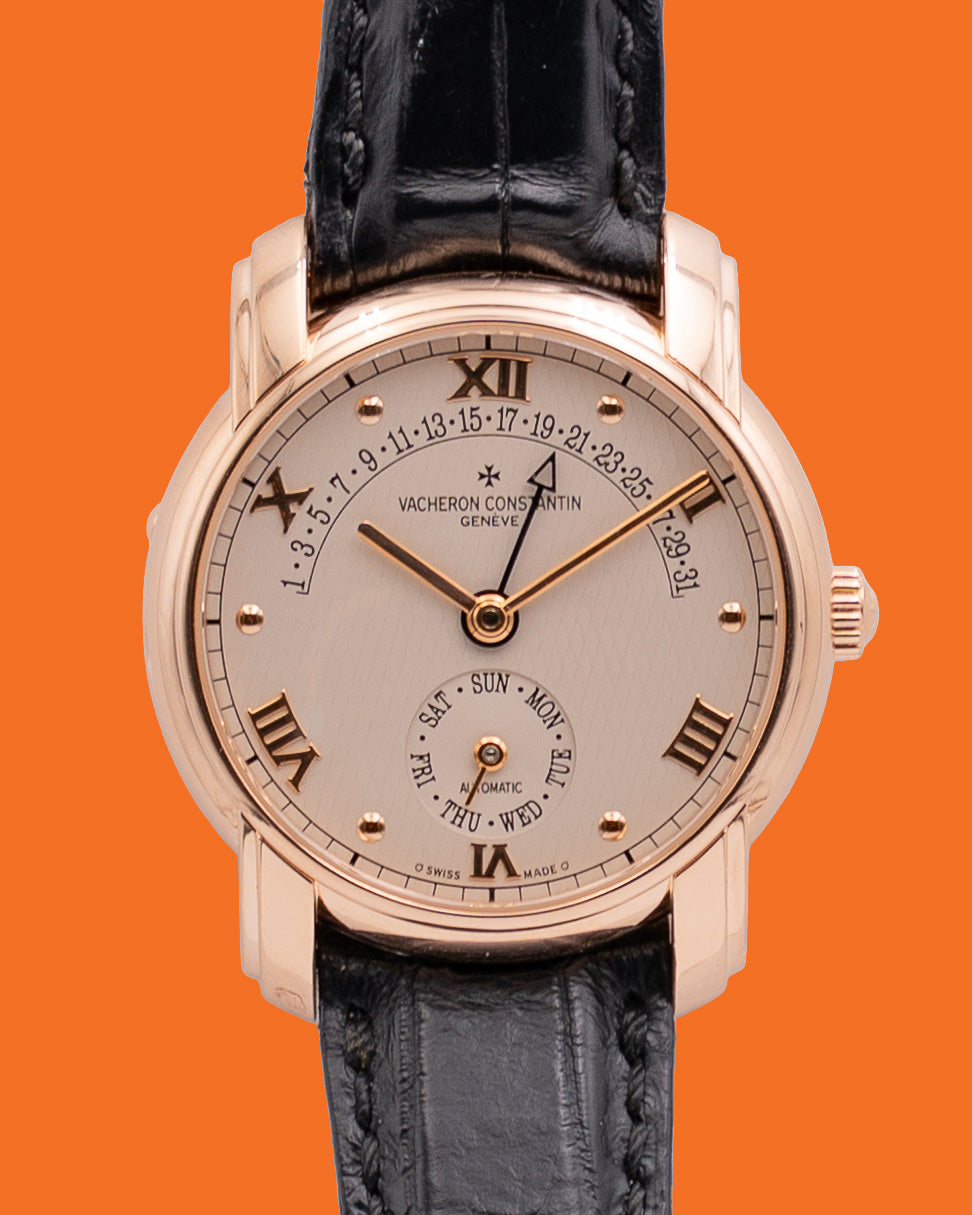 Vacheron Constantin Patrimony 37mm 47245/000R Rose Gold Day Date Retrograde Cream Dial