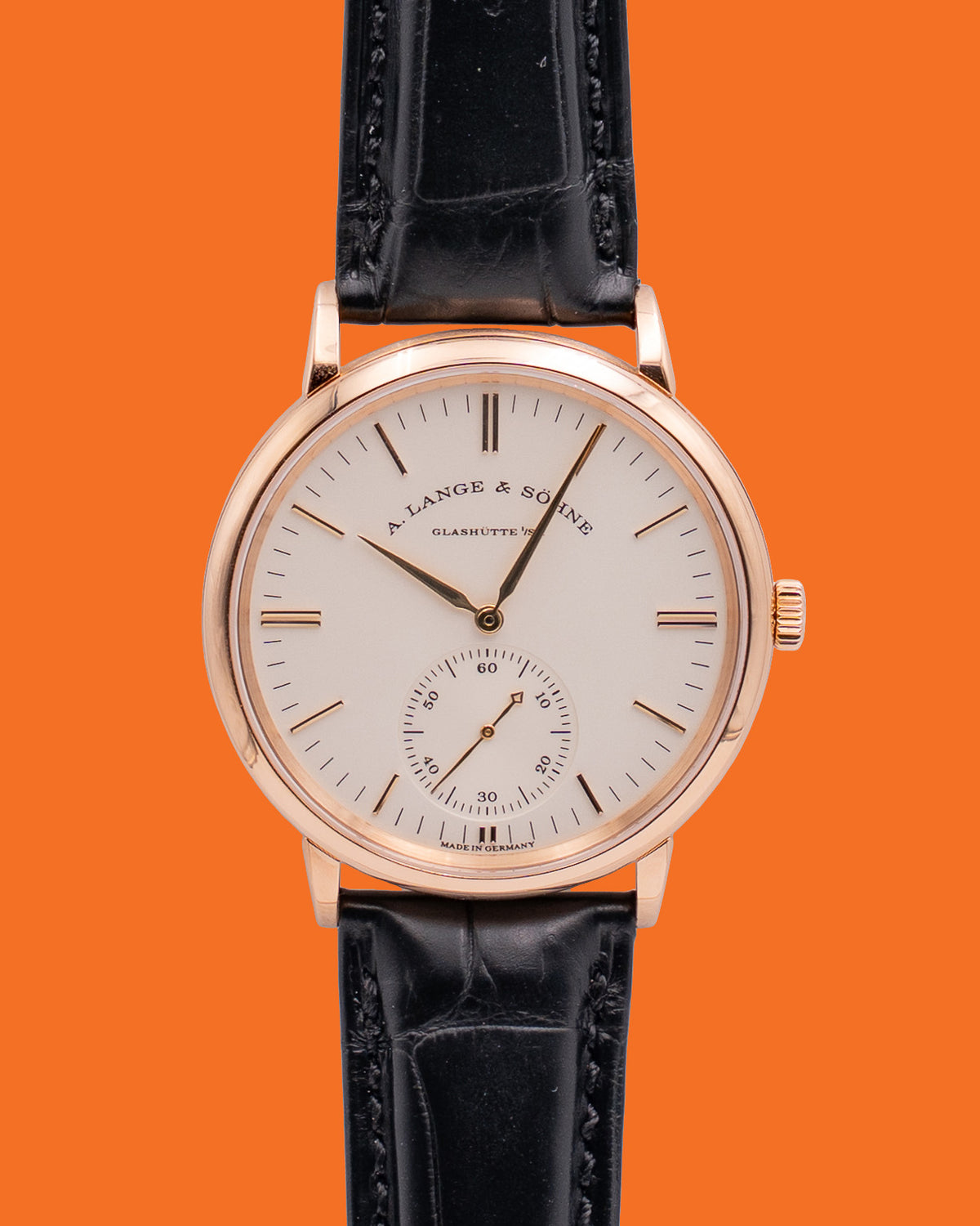 A. Lange & Söhne Saxonia 38,5mm automatic 380.033  Rose Gold White Dial 2015