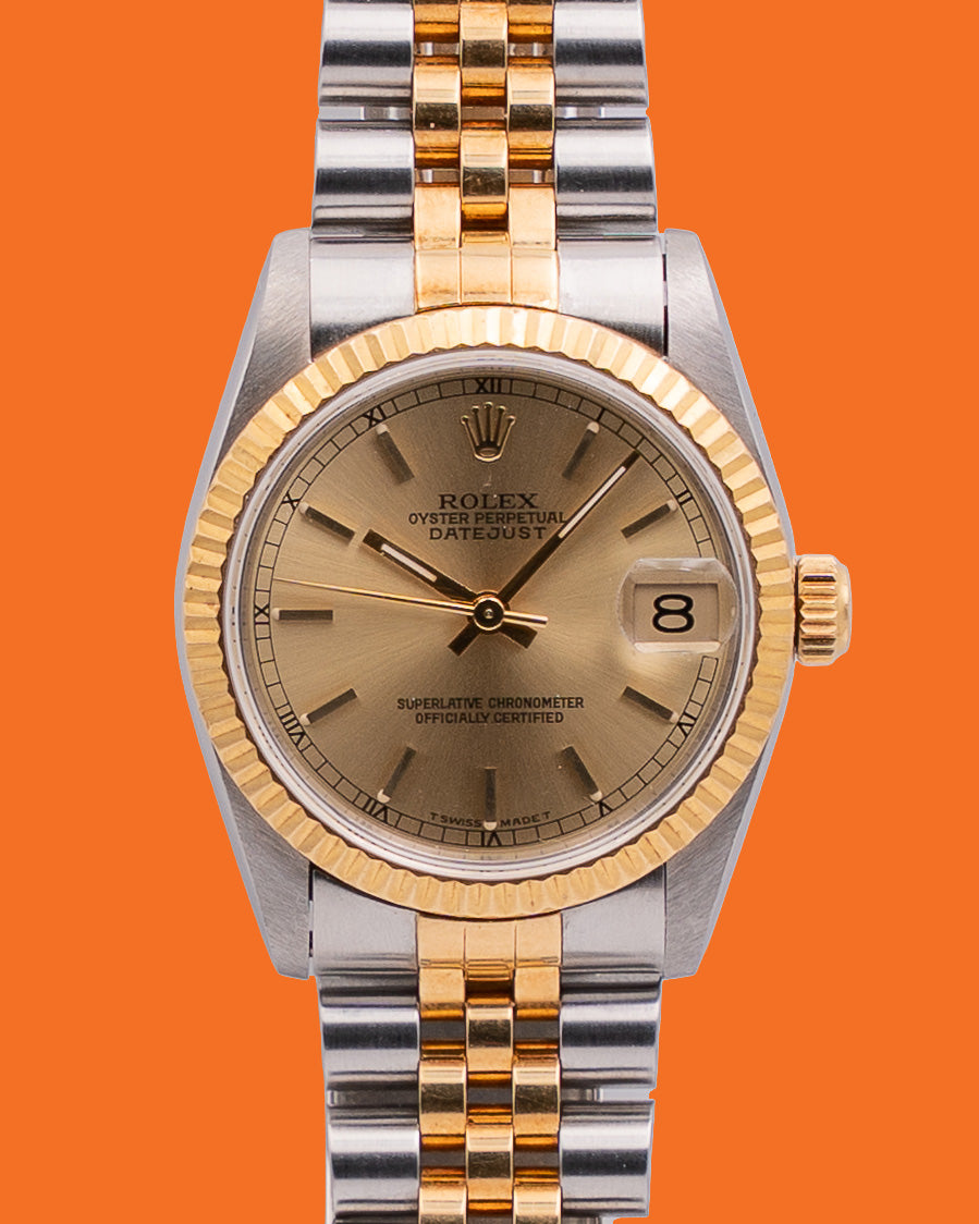 Rolex Datejust 31mm 68273 Fluted Bezel Two-Tone Jubilee Watch  Champagne Dial 2000