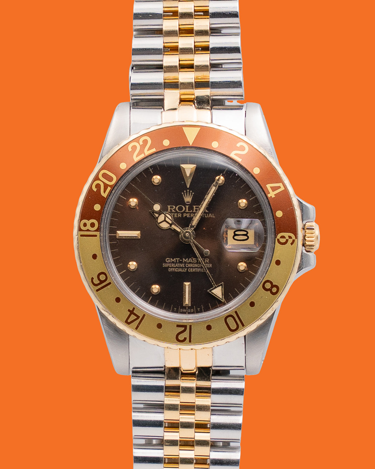 Rolex GMT Master 40mm 16753 Rootbeer on Jubilee Nipple Dial 6M-Serial