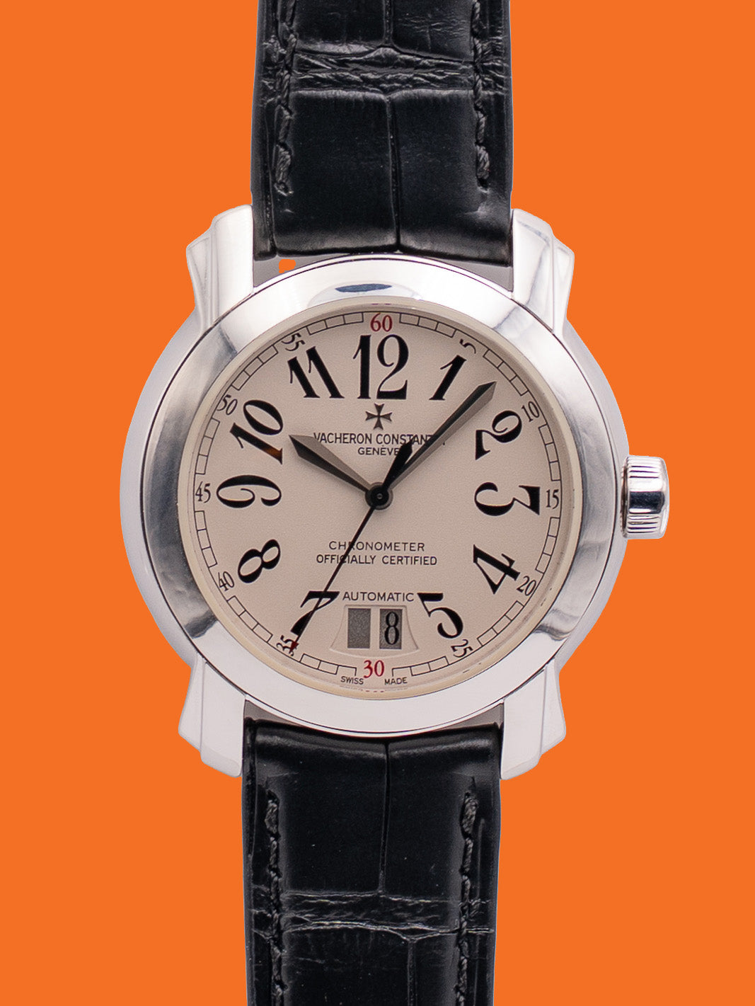 Vacheron Constantin Malte 38mm 42015-000g-8902 White Gold Case Black Leather Strap