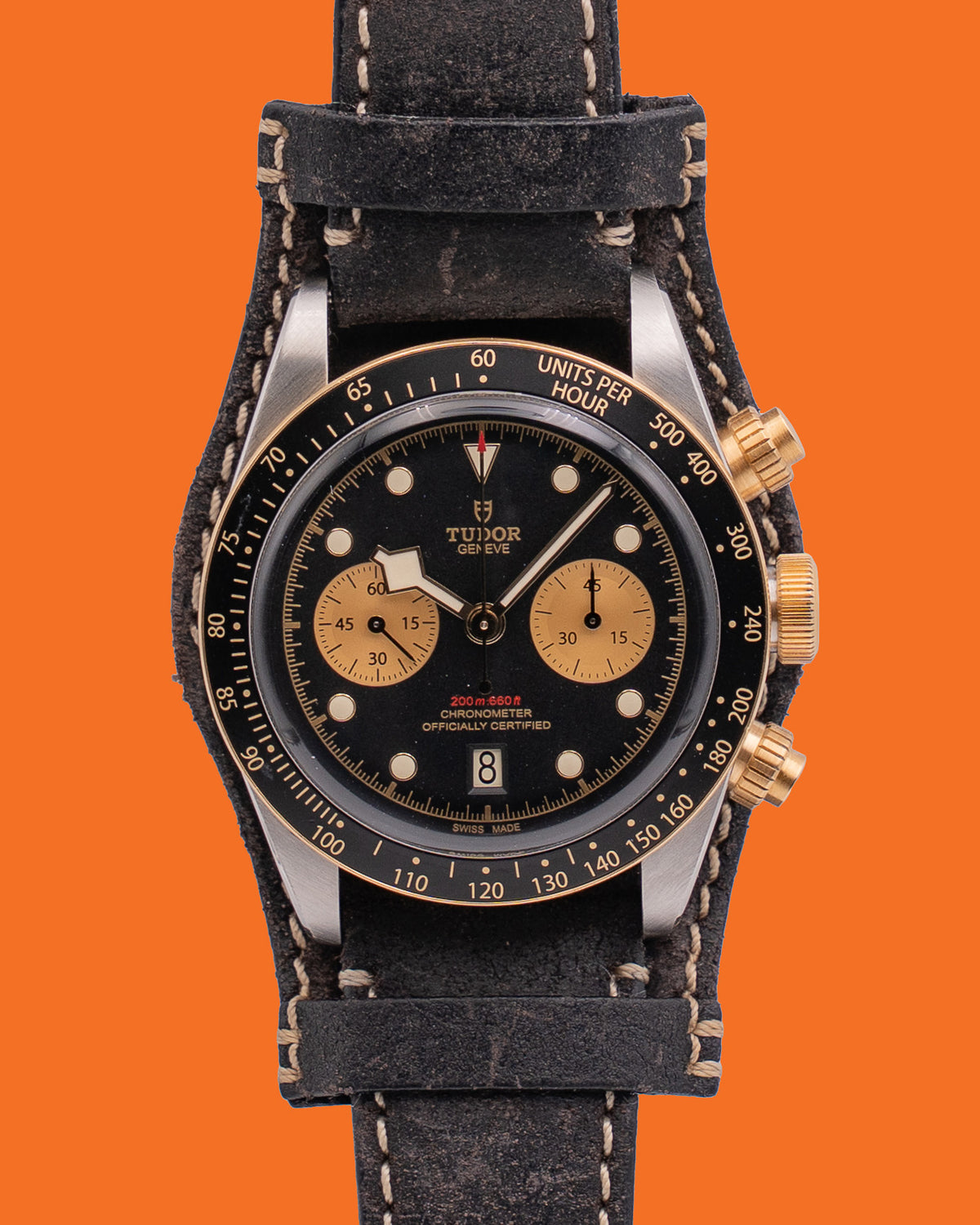 Tudor BLACK BAY 41mm  79363N-0002 CHRONO S&G On Leather Strap