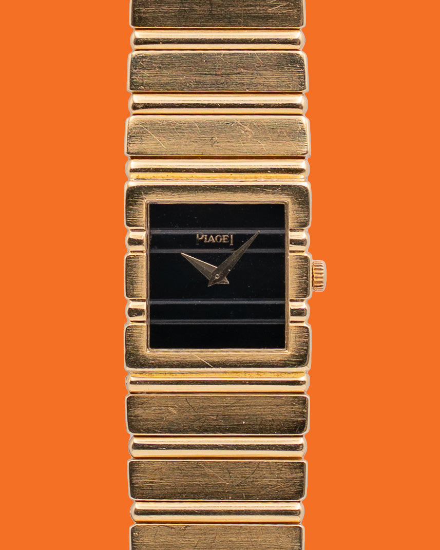 Piaget Polo 20mm 8131C701 Gold Black Dial Quartz