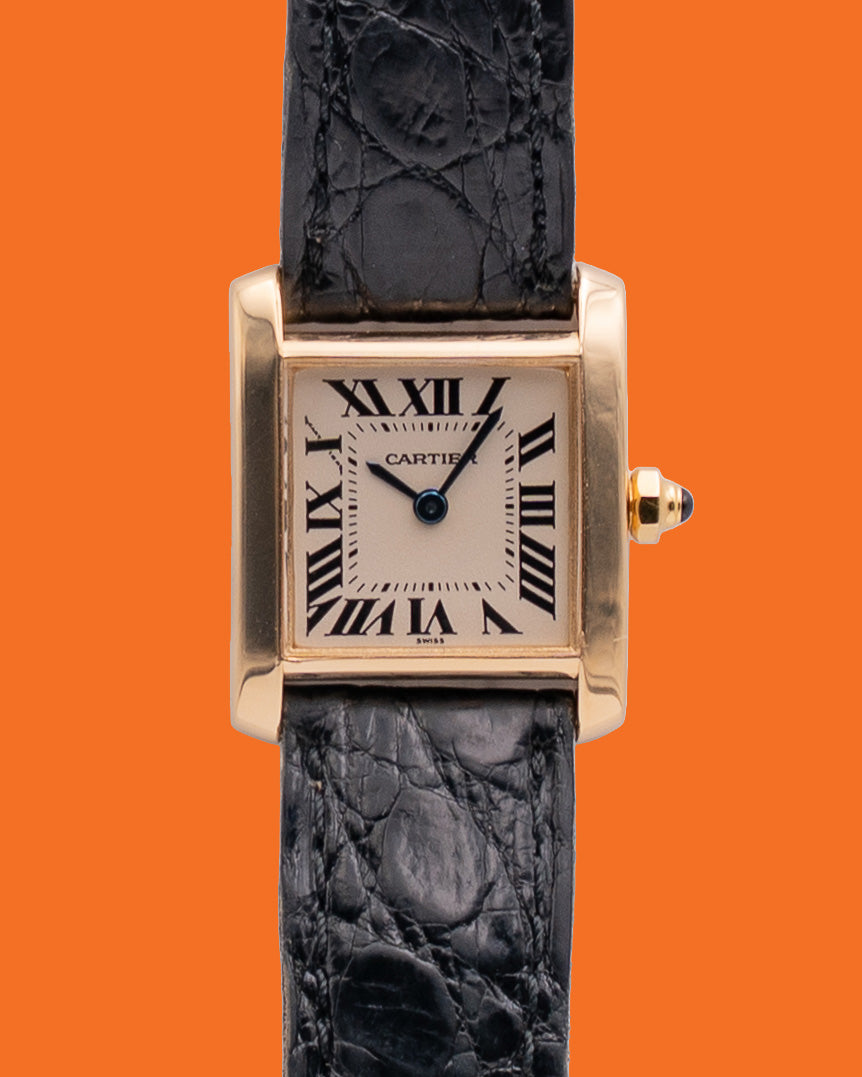 Cartier Tank Francaise 20mm W5000256 Yellow gold on Leather