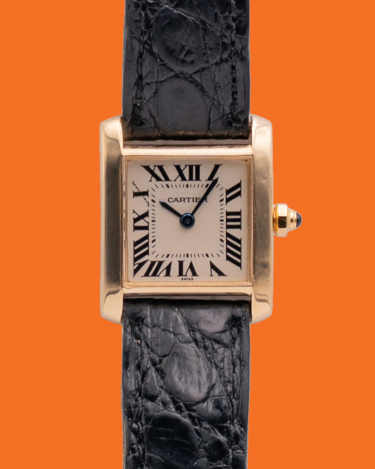 Cartier Tank Francaise 20mm W5000256 Yellow gold on Leather