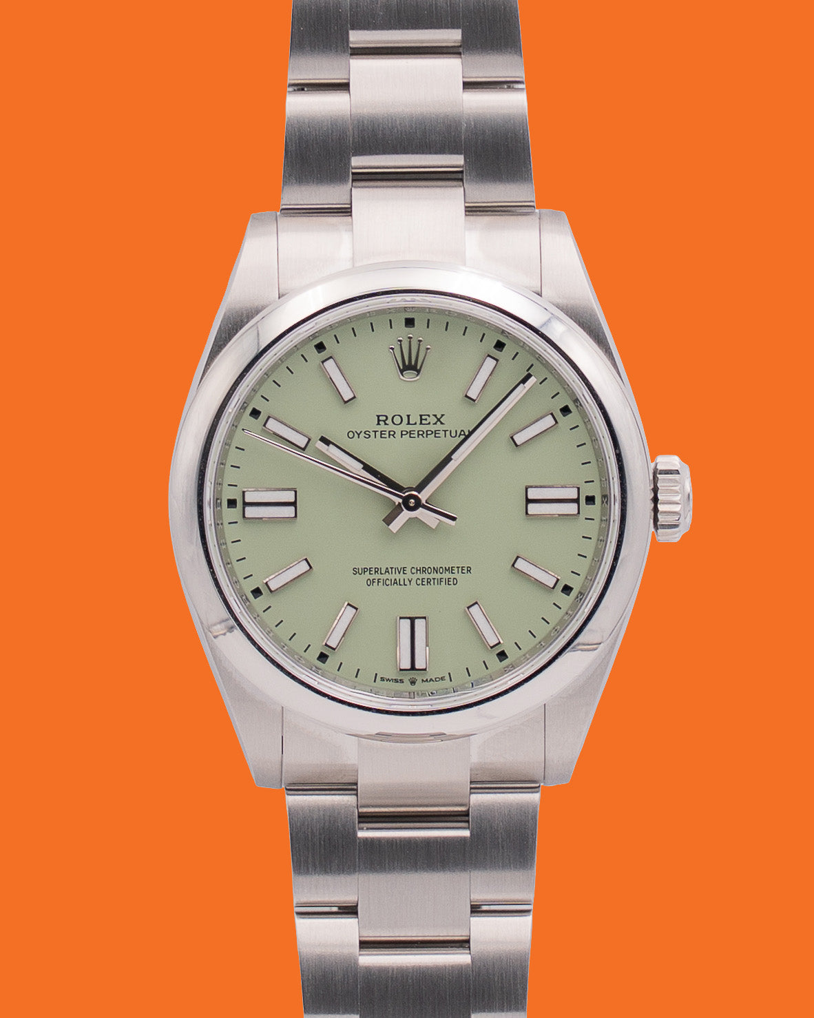 Unworn Rolex Oyster Perpetual 41mm 134300 Pistachio 2026 Wooden Card