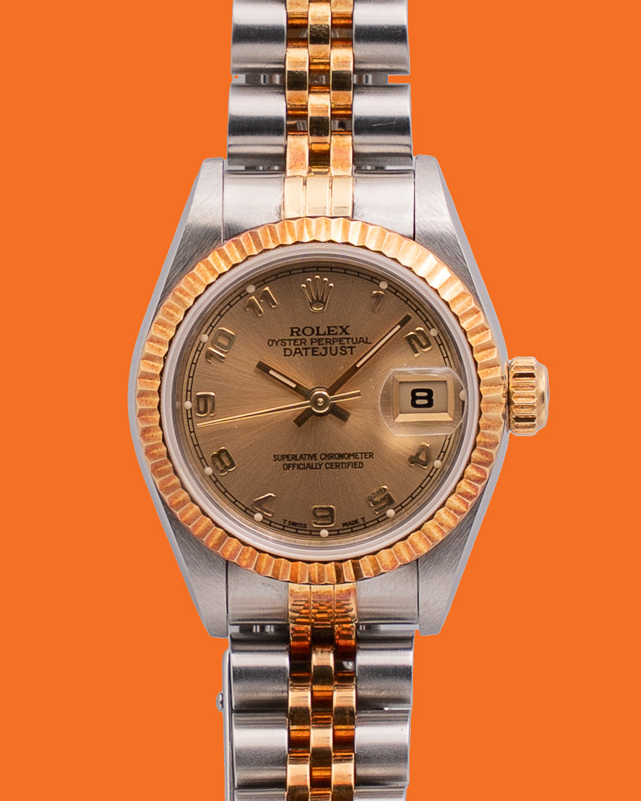 Rolex Datejust 26mm 69173 Two Tone Fluted Champagne Dial On   Jubilee 1998