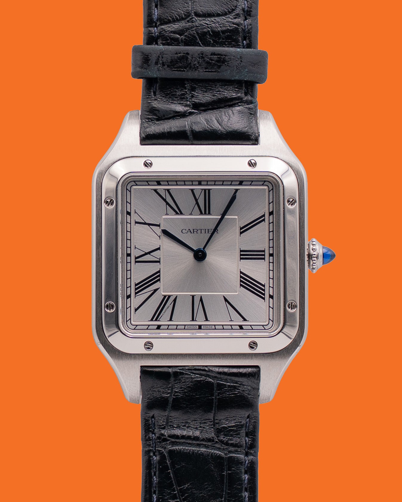 Cartier Santos Dumont 46.6mm WSSA0032 Silver Dial Black Strap 2024