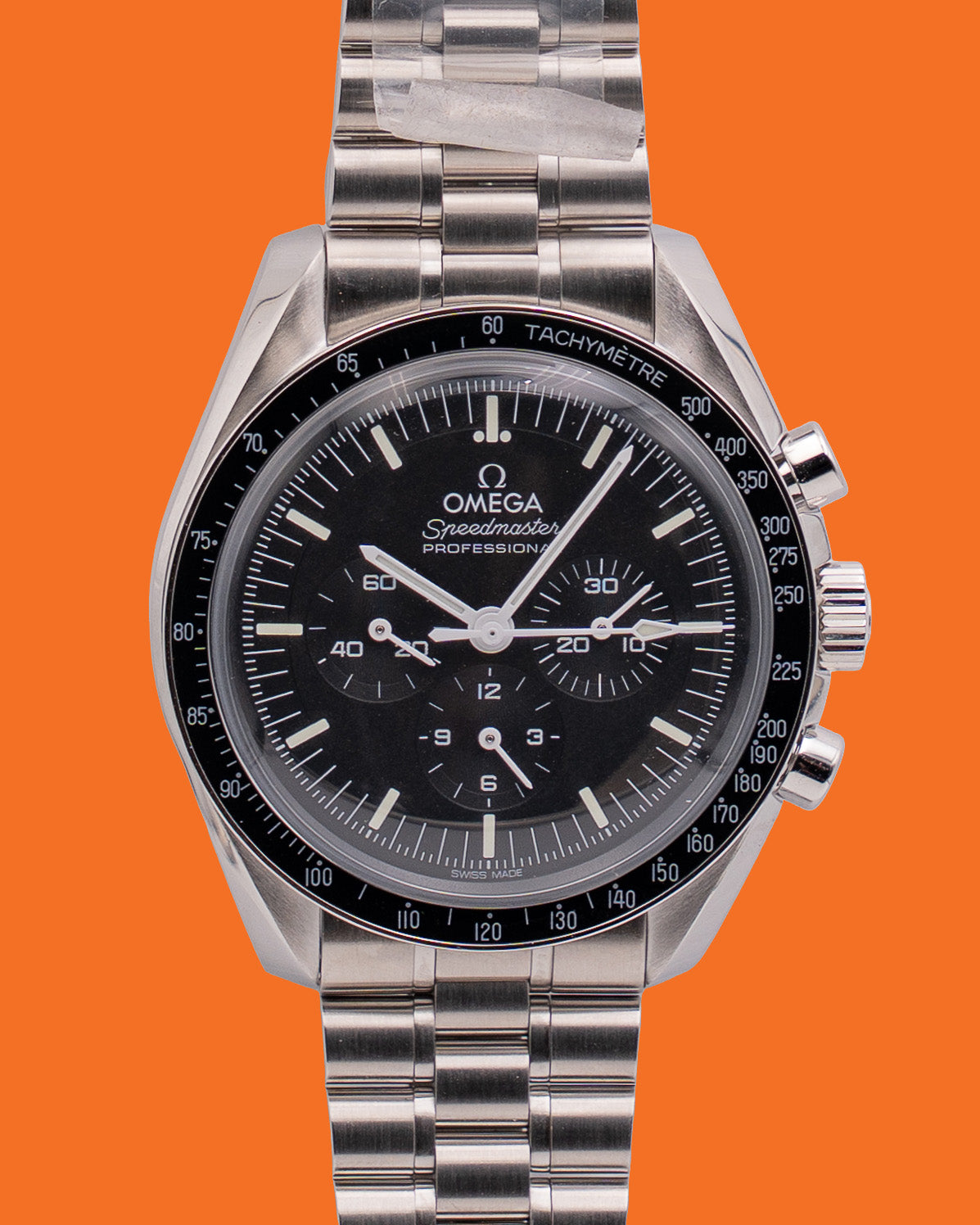 UNWORN STICKERED Omega Speedmaster Moonwatch 42mm 31030425001001 Black Dial Hesalite 2026