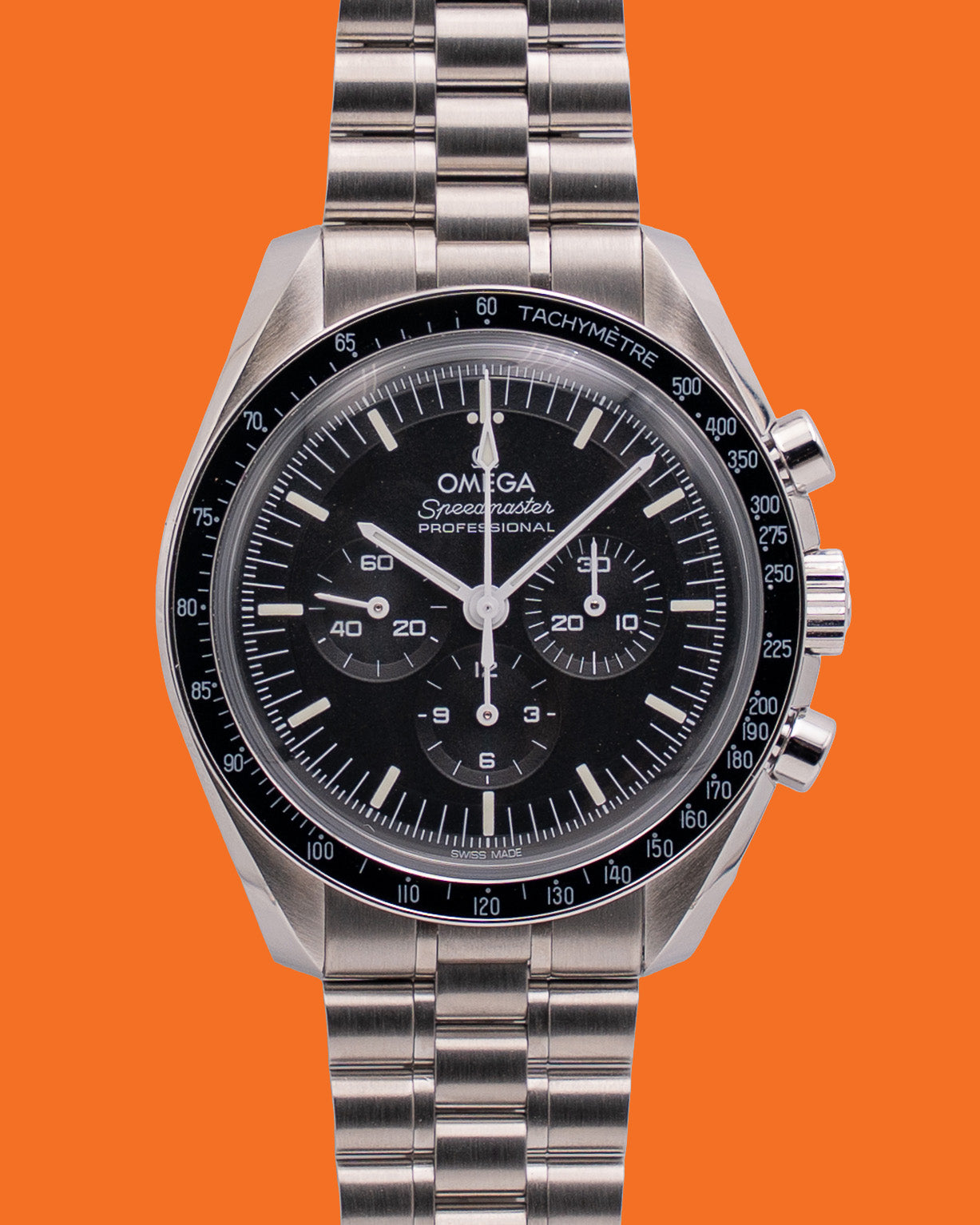 UNWORN STICKERED Omega Speedmaster Moonwatch 42mm 31030425001001 Black Dial Hesalite 2026