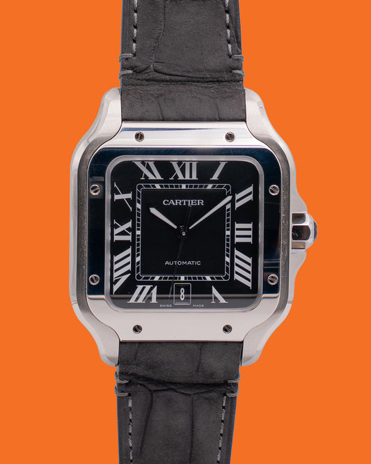 Cartier Santos Large 39mm WSSA0096 Black Dial Black Leather Strap 2025