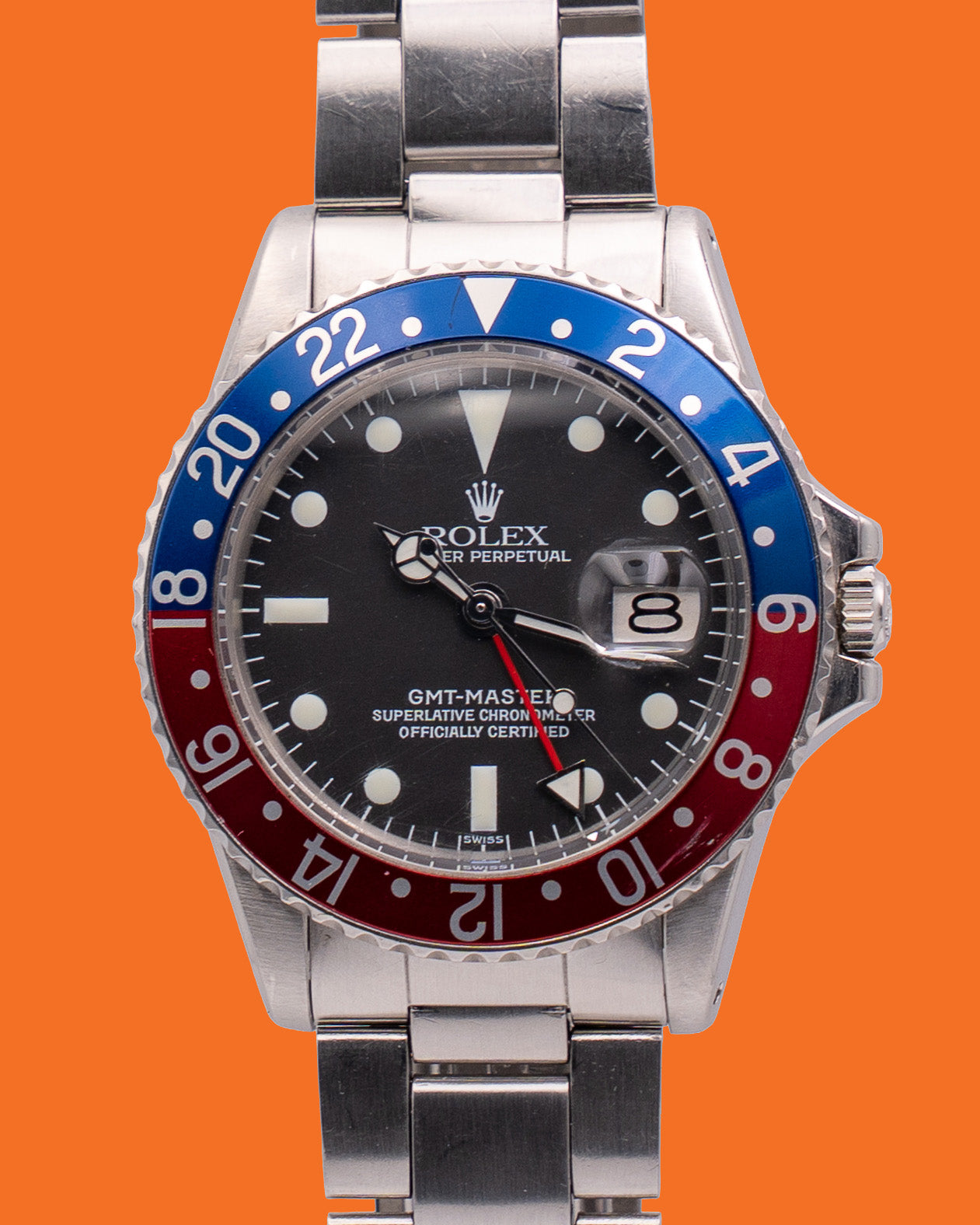 Rolex GMT Master 40mm 1675 Pepsi with Folding Links 2M-Serial