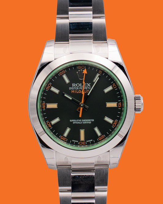 NEW OLD STOCK Rolex Milgauss GV 40mm 116400 Blacck Dial Green Crystal 2018
