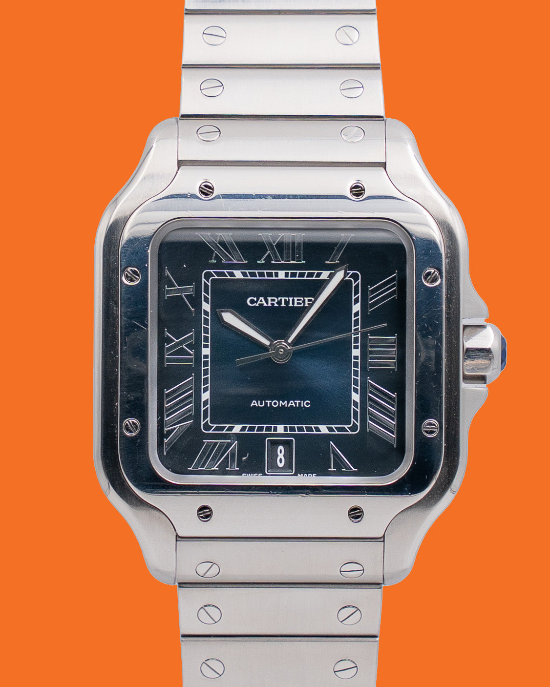 Cartier Santos 39mm WSSA0030 Blue Dial Open Date