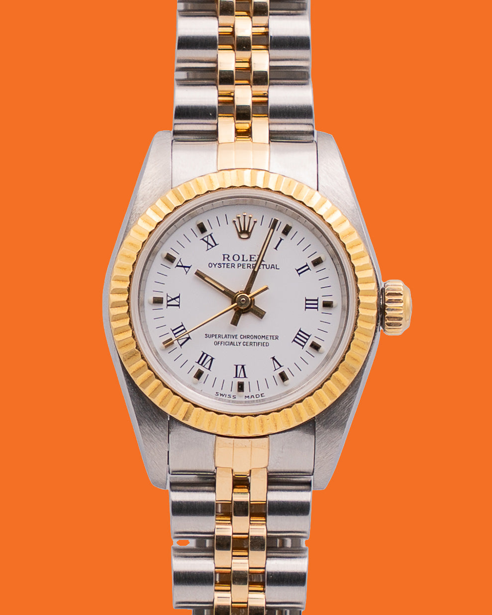 Rolex Oyster Perpetual 26mm 76193 White Roman Dial A Serial