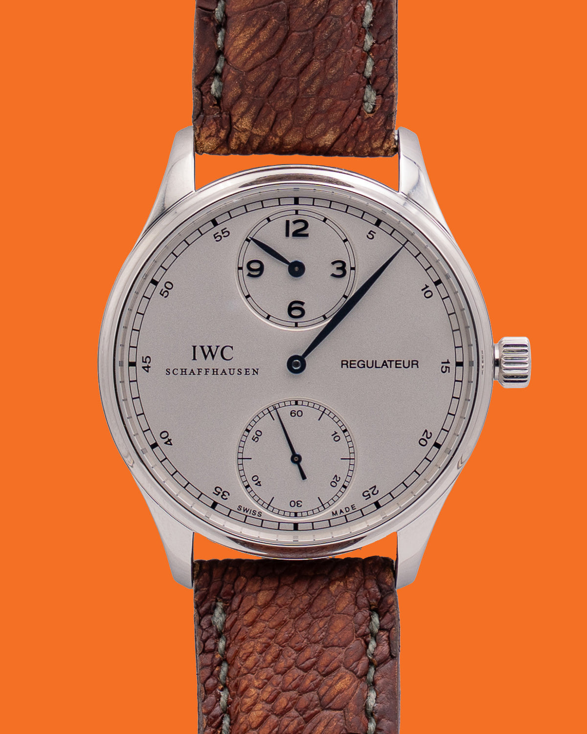 IWC Portugieser Regulateur 43.10mm IW5444-01 Silver Dial Brown Strap 2007