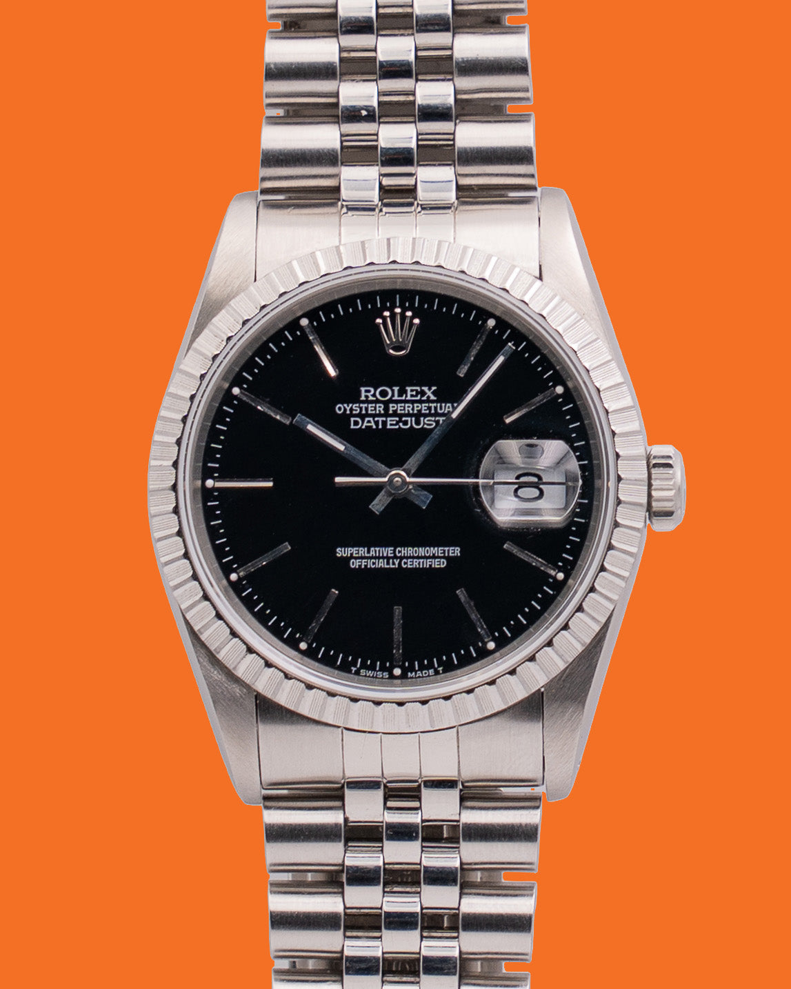Rolex DateJust 36mm 16220 Black Dial On Jubilee 1990
