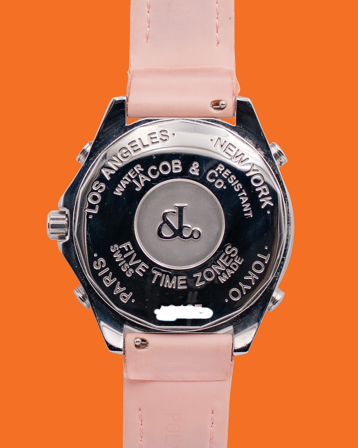 Jacob & Co Five Time Zone Mother of Pearl on Pink Strap