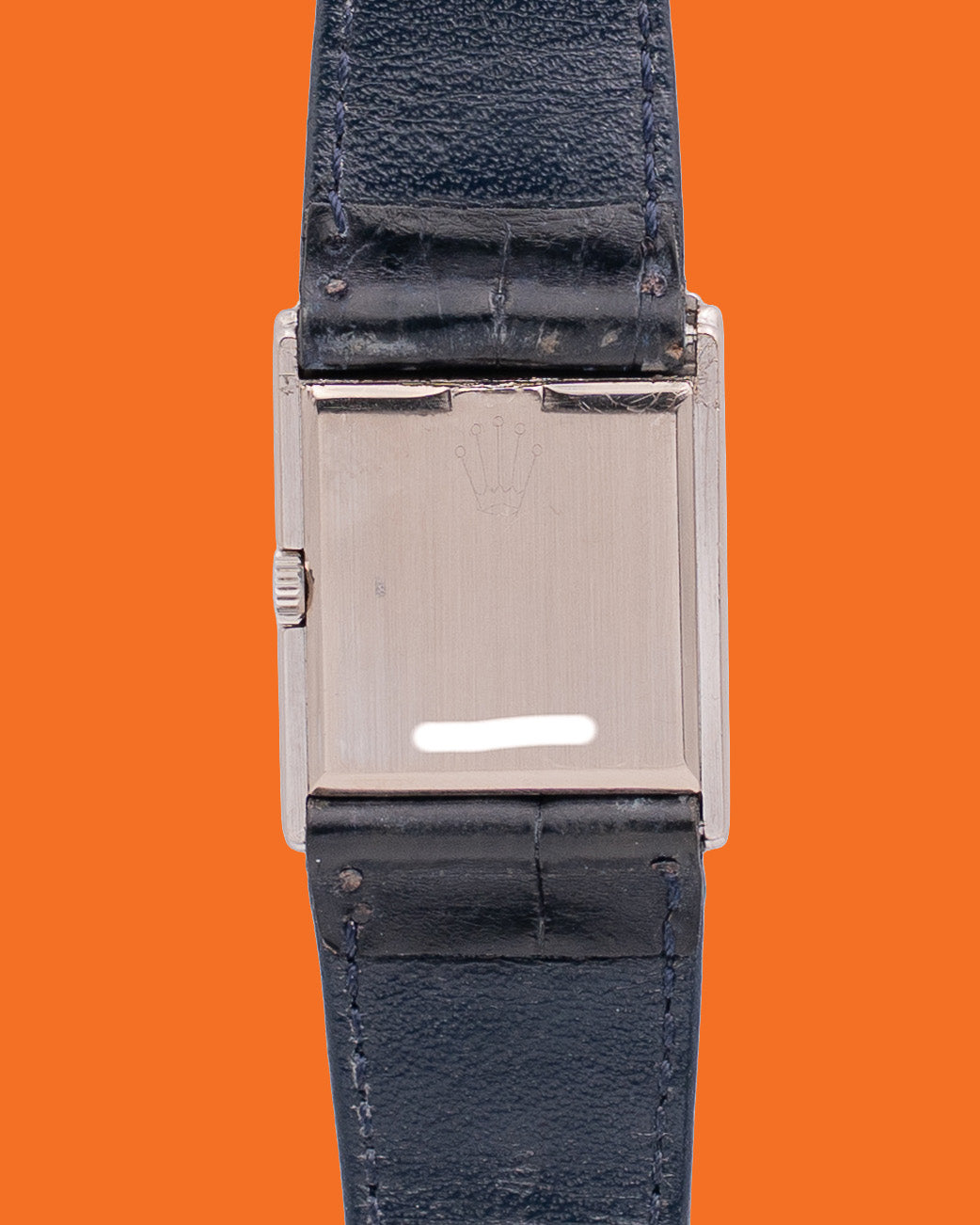Rolex Cellini 4016 Blue Mirror Dial Unique Rib-finished case