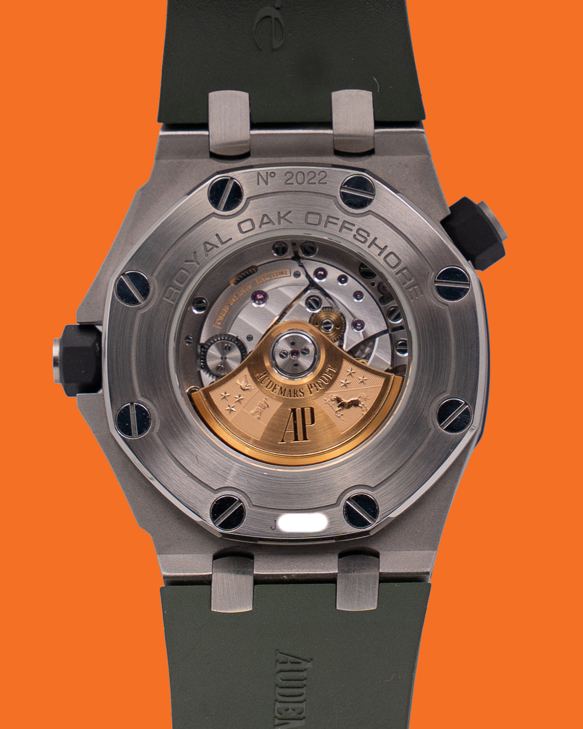 Audemars Piguet Royal Oak Offshore Diver 42mm 15710ST On Green Rubber Strap