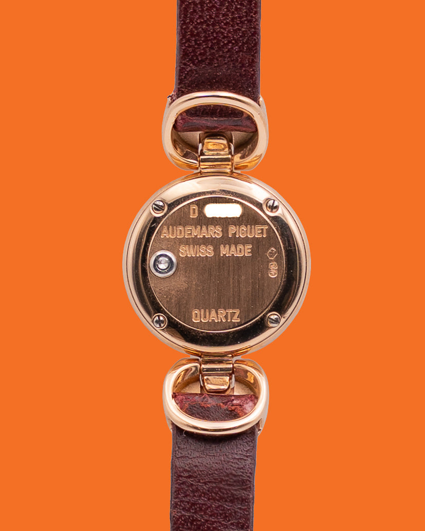 Audemars Piguet Quartz Ladies Diamonds 67118or/z/0009/01 Brown Leather strap