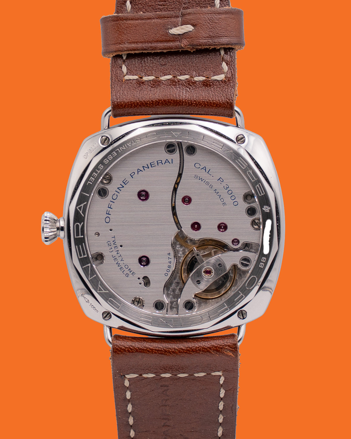 1 of 750 Panerai Radiomir S.L.C. 3 Days 47mm Pam00449 Black Dial Brown Strap