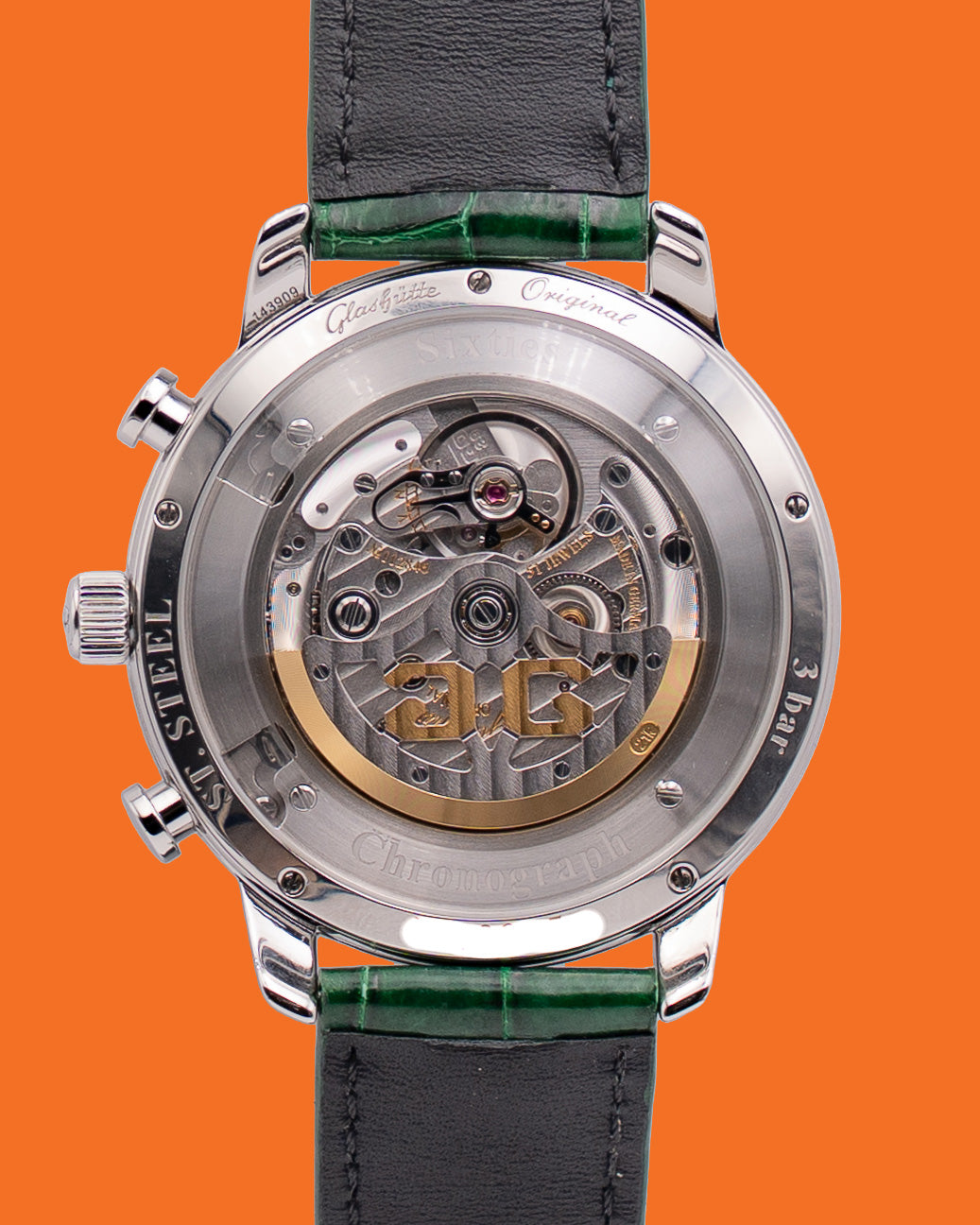 Glashütte Sixties Chronograph Annual Edition 42mm  1-39-34-05-22-04 Green Dial Green Strap Chronograph 2022