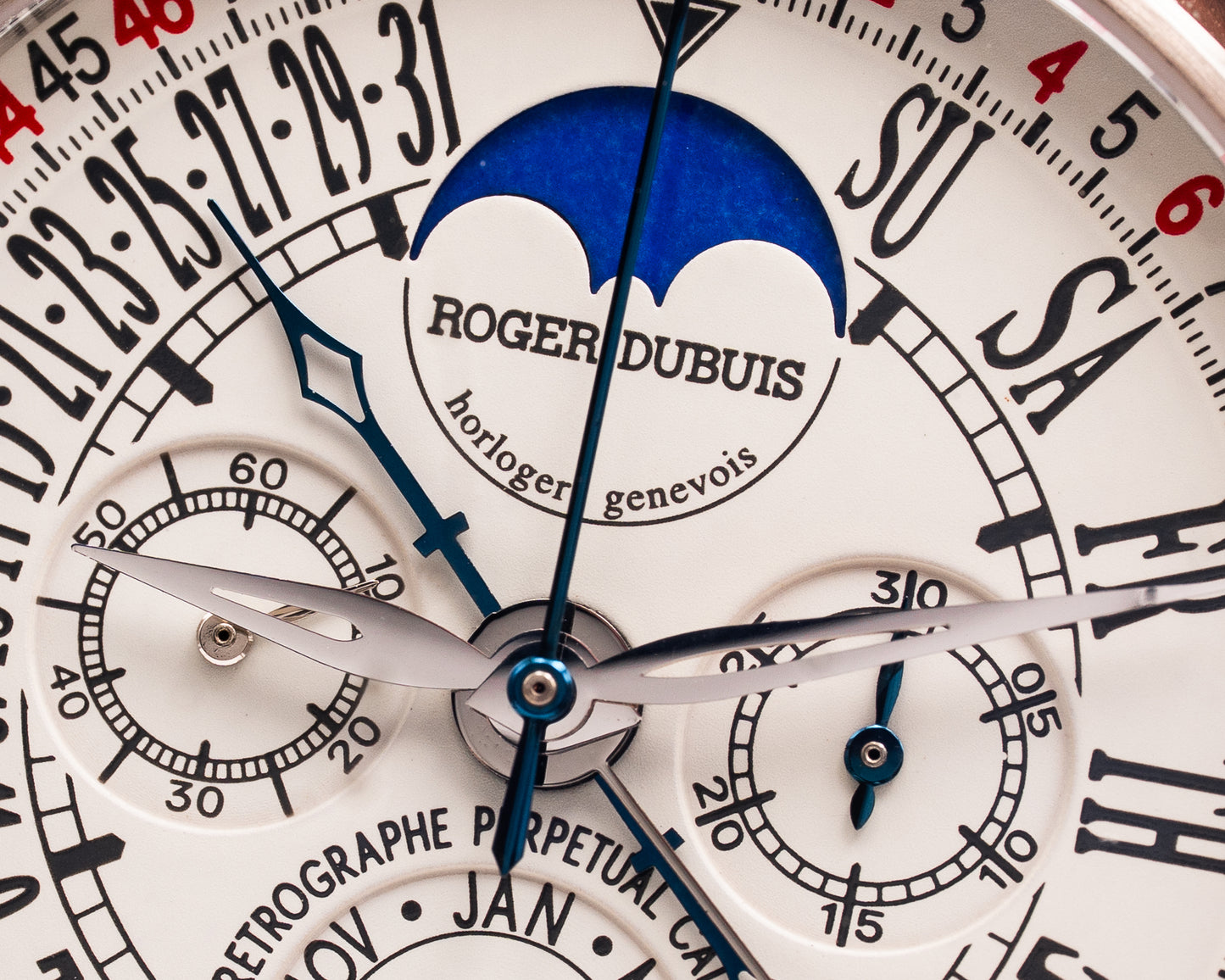 Roger Dubuis Sympathie White Gold Retrographe Perpetual Calendar Chronograph