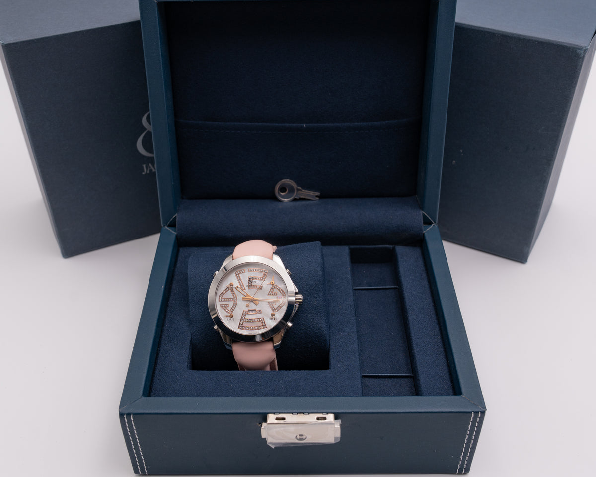 Jacob & Co Five Time Zone Mother of Pearl on Pink Strap
