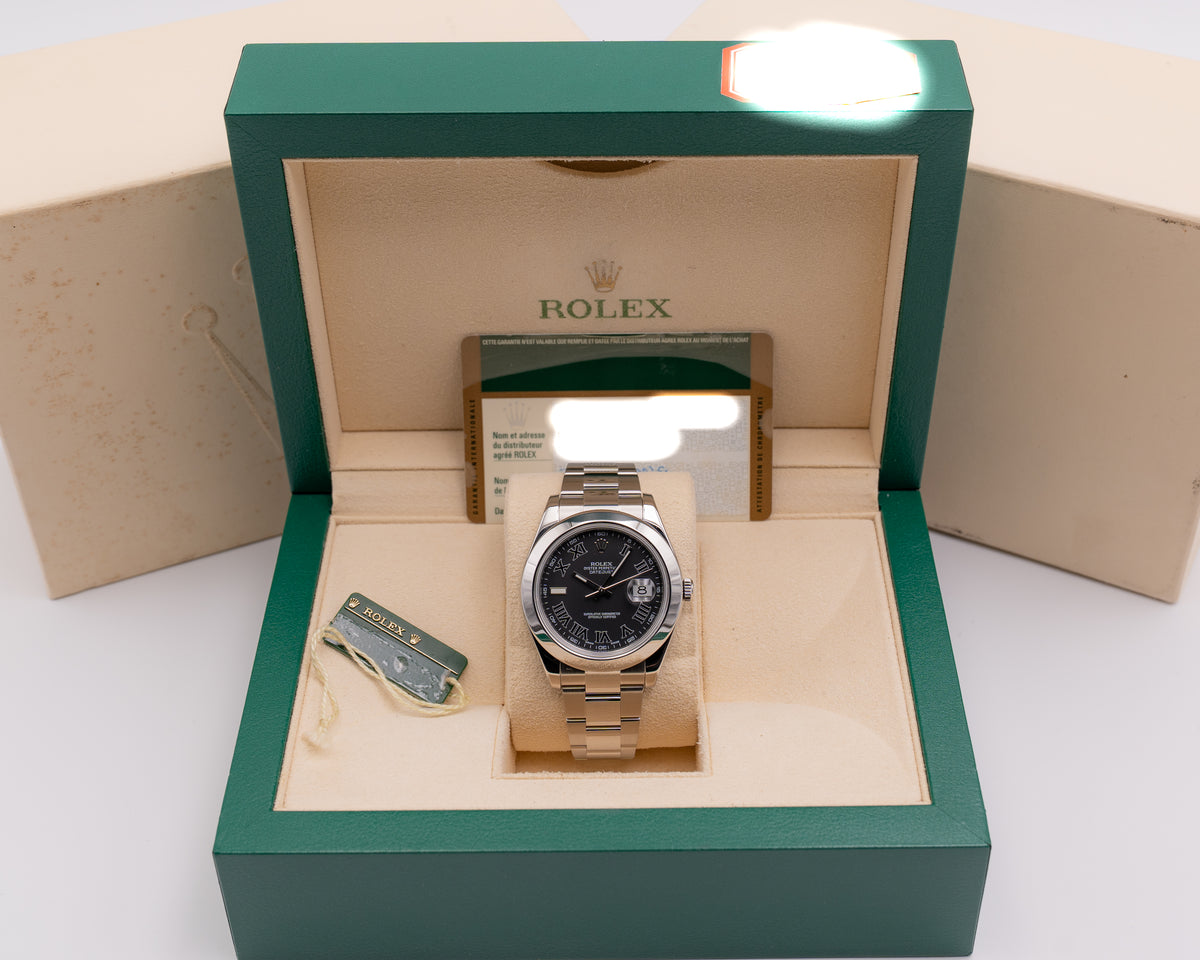 Rolex Datejust II 41mm 116300 Matte Black Roman Dial 2013