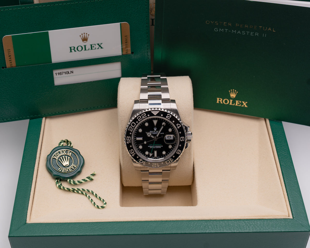 Rolex GMT Master II 40mm 116710 Black Dial Green Arrow 2015