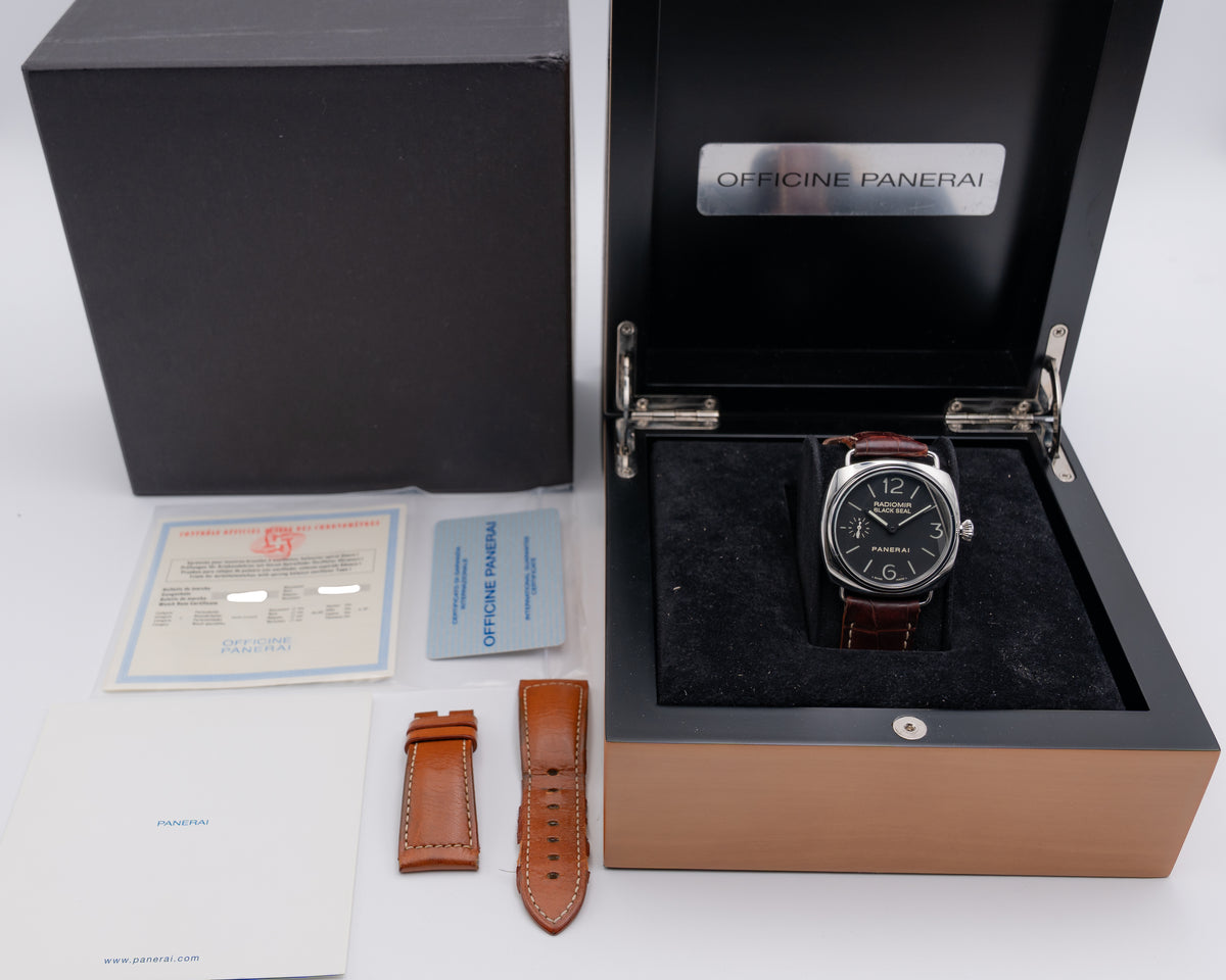 Panerai Radiomir Black Seal 44mm pam00183 Brown Leather Strap 2006