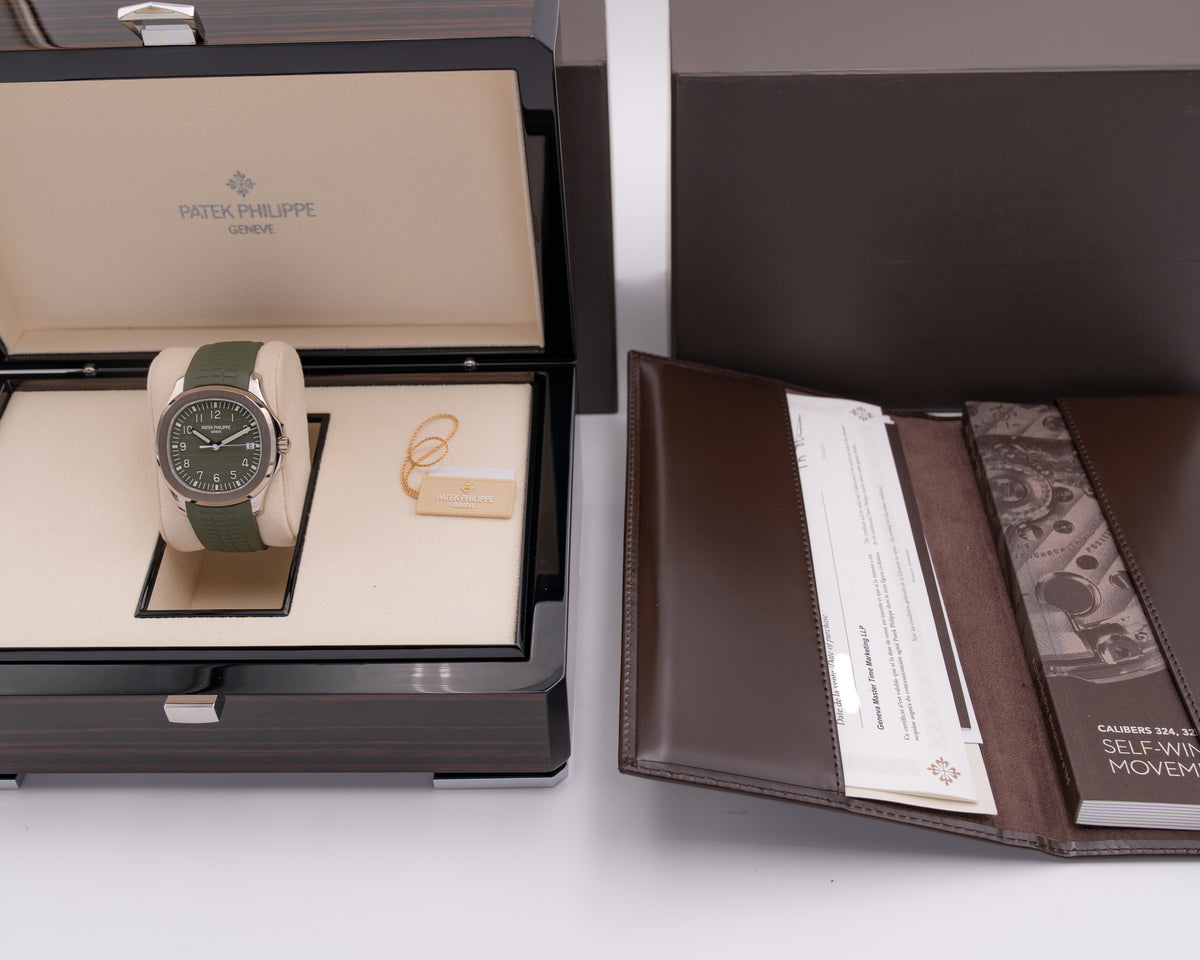 Patek Philippe Aquanaut 42mm 5168G-010 White Gold Khaki Green Dial 2021