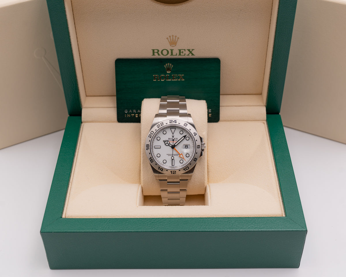 Unworn Rolex EXPLORER II 42mm 226570 White Dial 2026 Wooden Card