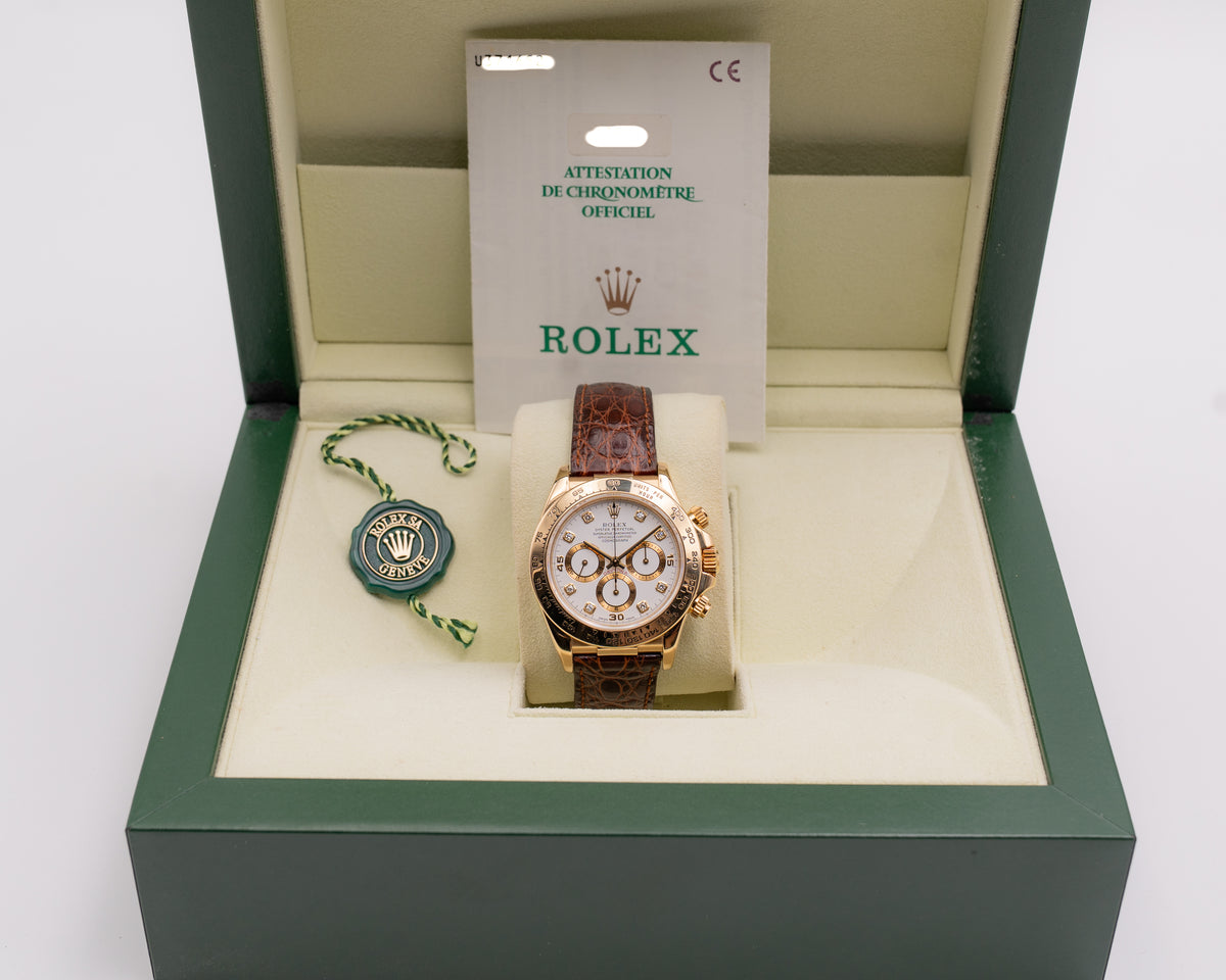 Rolex Daytona 40mm 16518 Yellow Gold Diamond Markets U-Serial