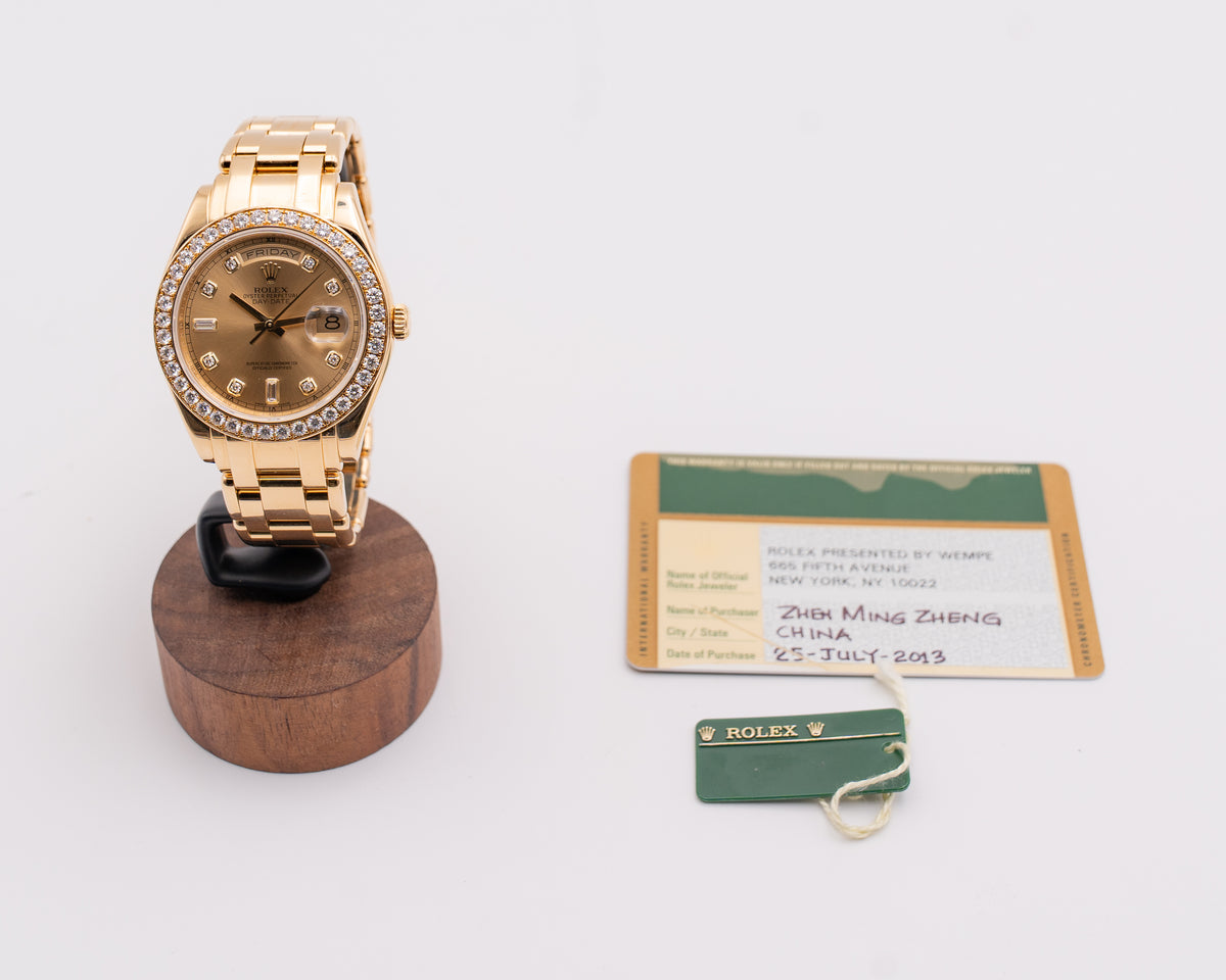 Rolex Day-Date Masterpiece 39mm 18948 Yellow Gold Diamond Bezel and Dial 2013