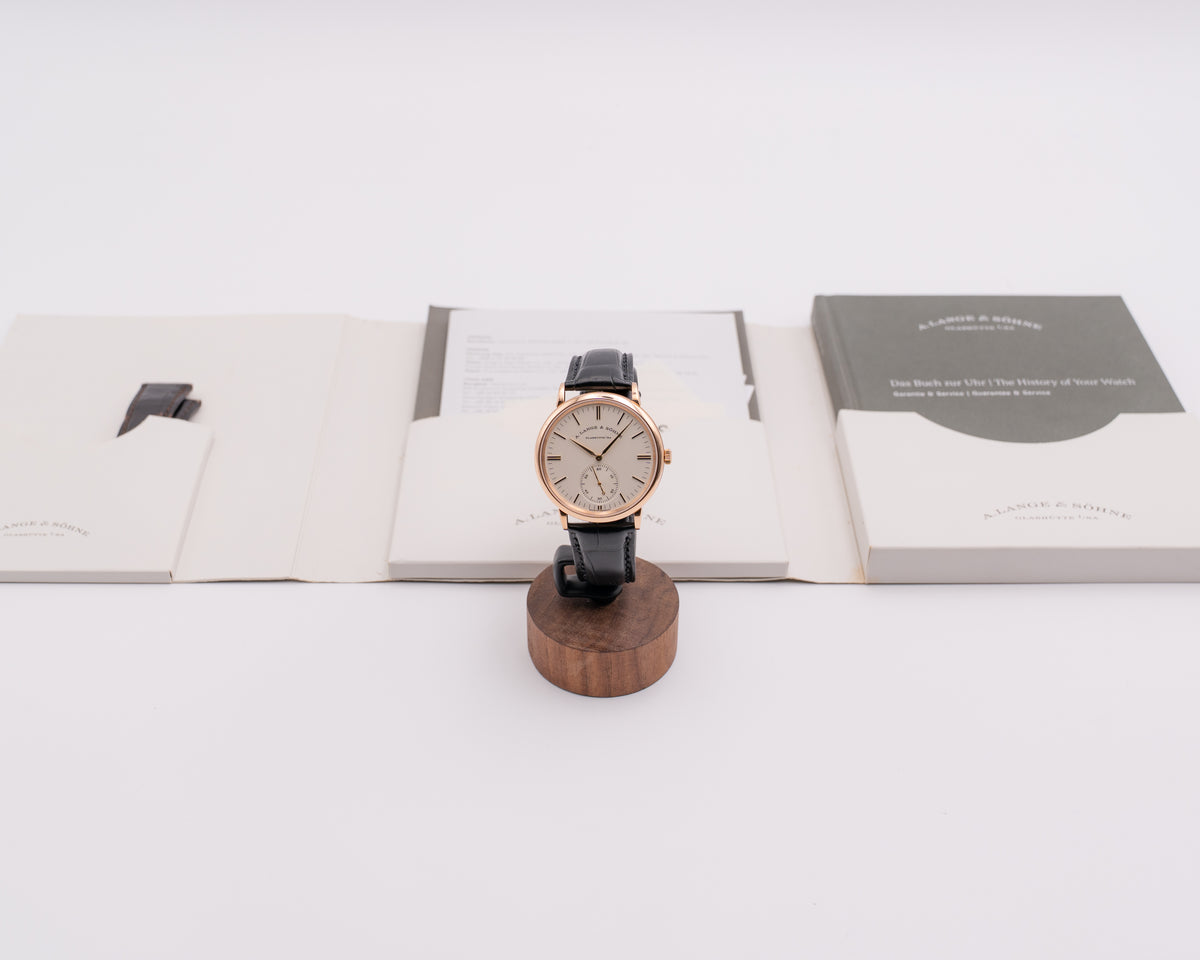 A. Lange & Söhne Saxonia 38,5mm automatic 380.033  Rose Gold White Dial 2015