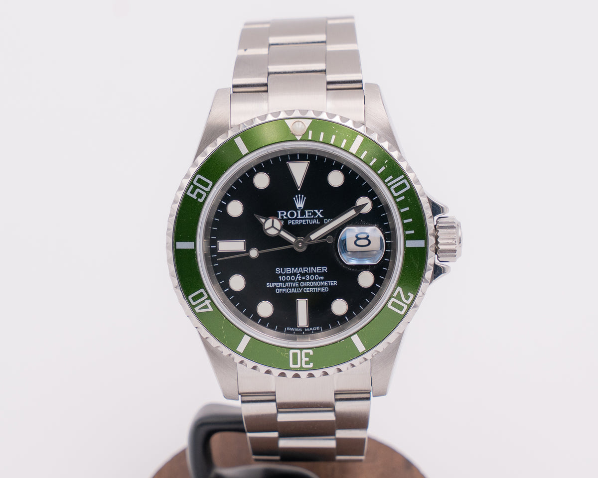 Rolex Submariner Date 40mm 16610lv Green Bezel Black Dial Kermit 2007