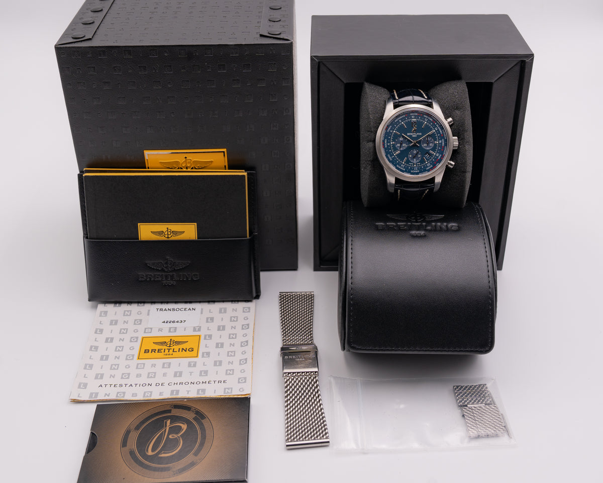 Breitling Chronograph 46mm ab0510u9-c879  blue world-time dial 2013