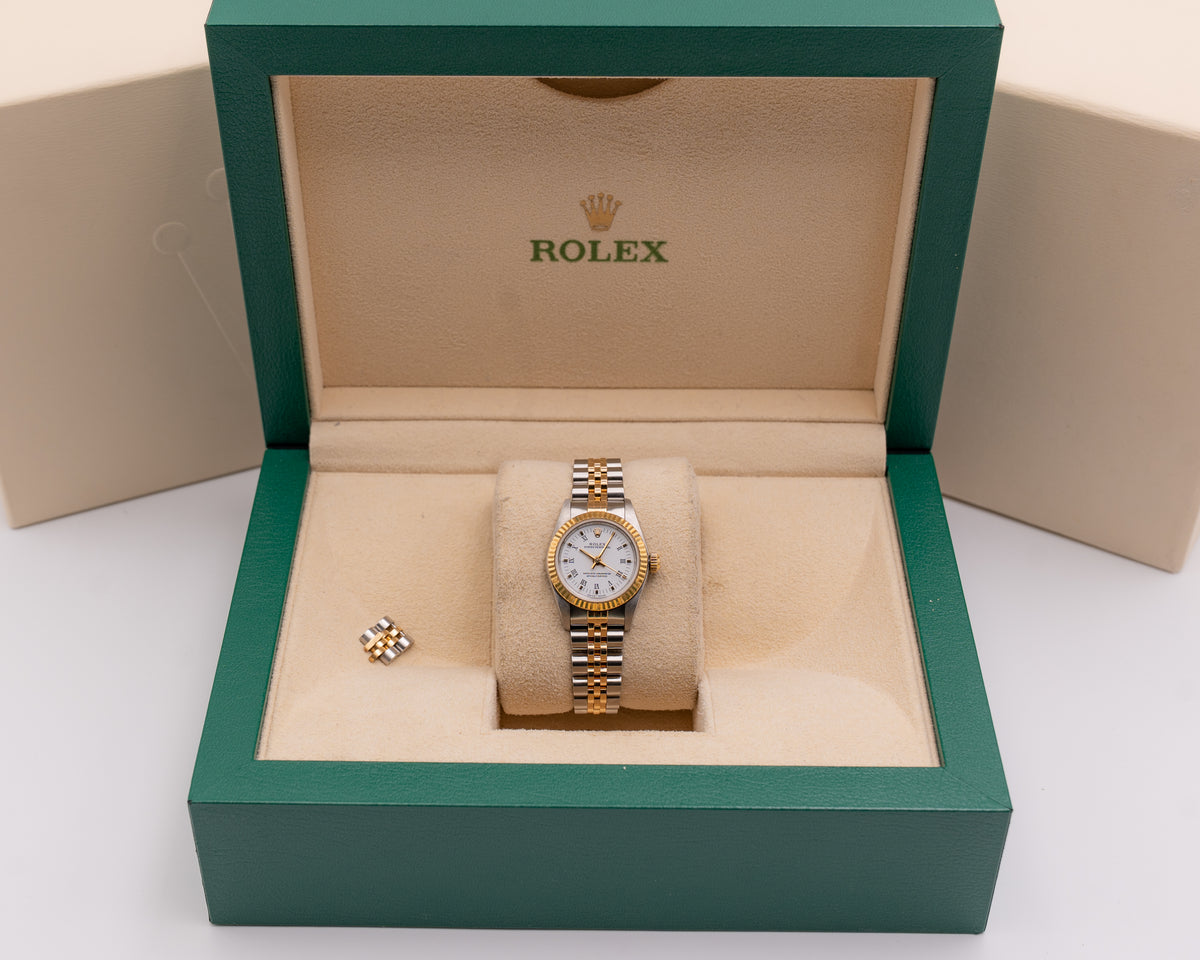 Rolex Oyster Perpetual 26mm 76193 White Roman Dial A Serial