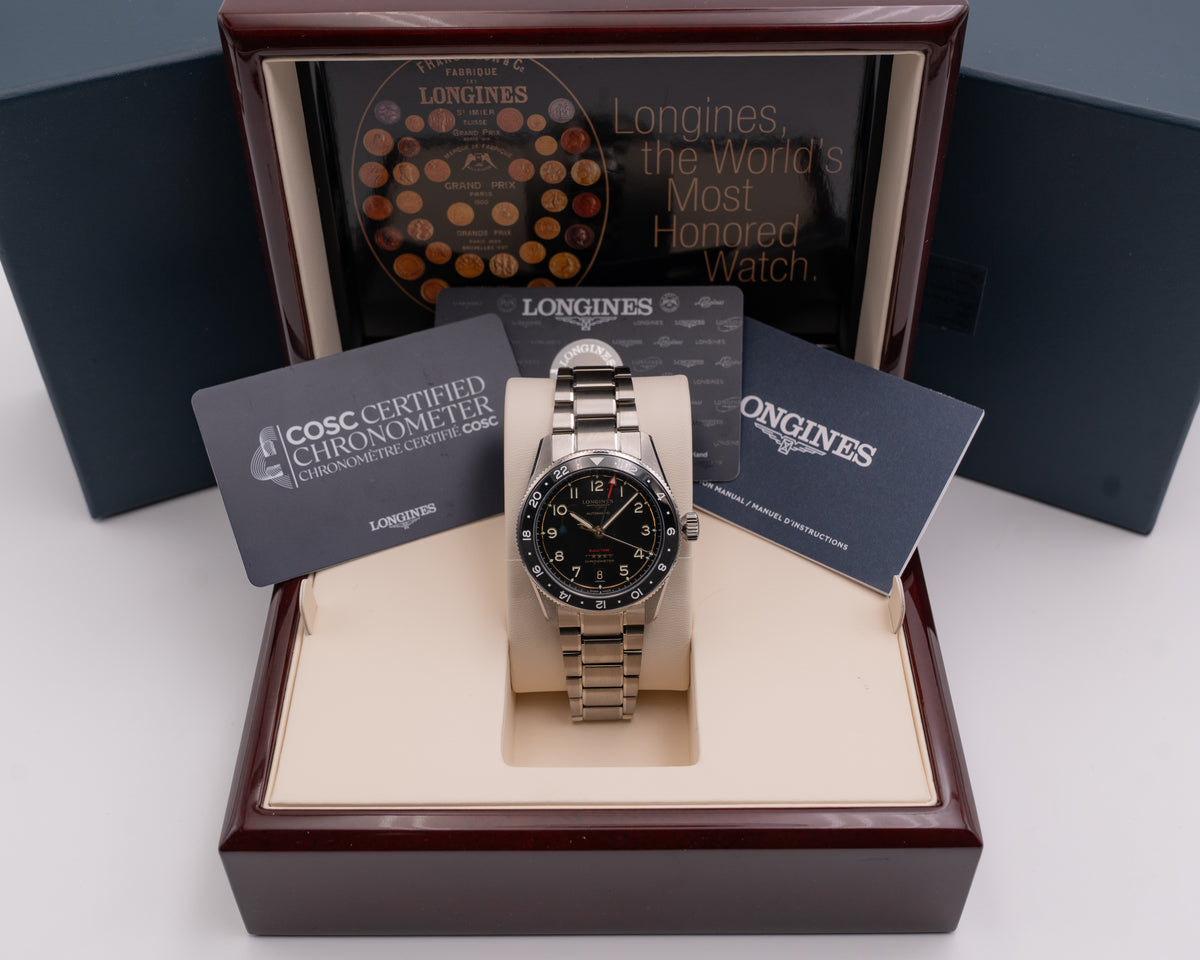 Longines Spirit Zulu Time 39mm L3.802.1.53.6 Titanium Black and Grey Bezel 2025
