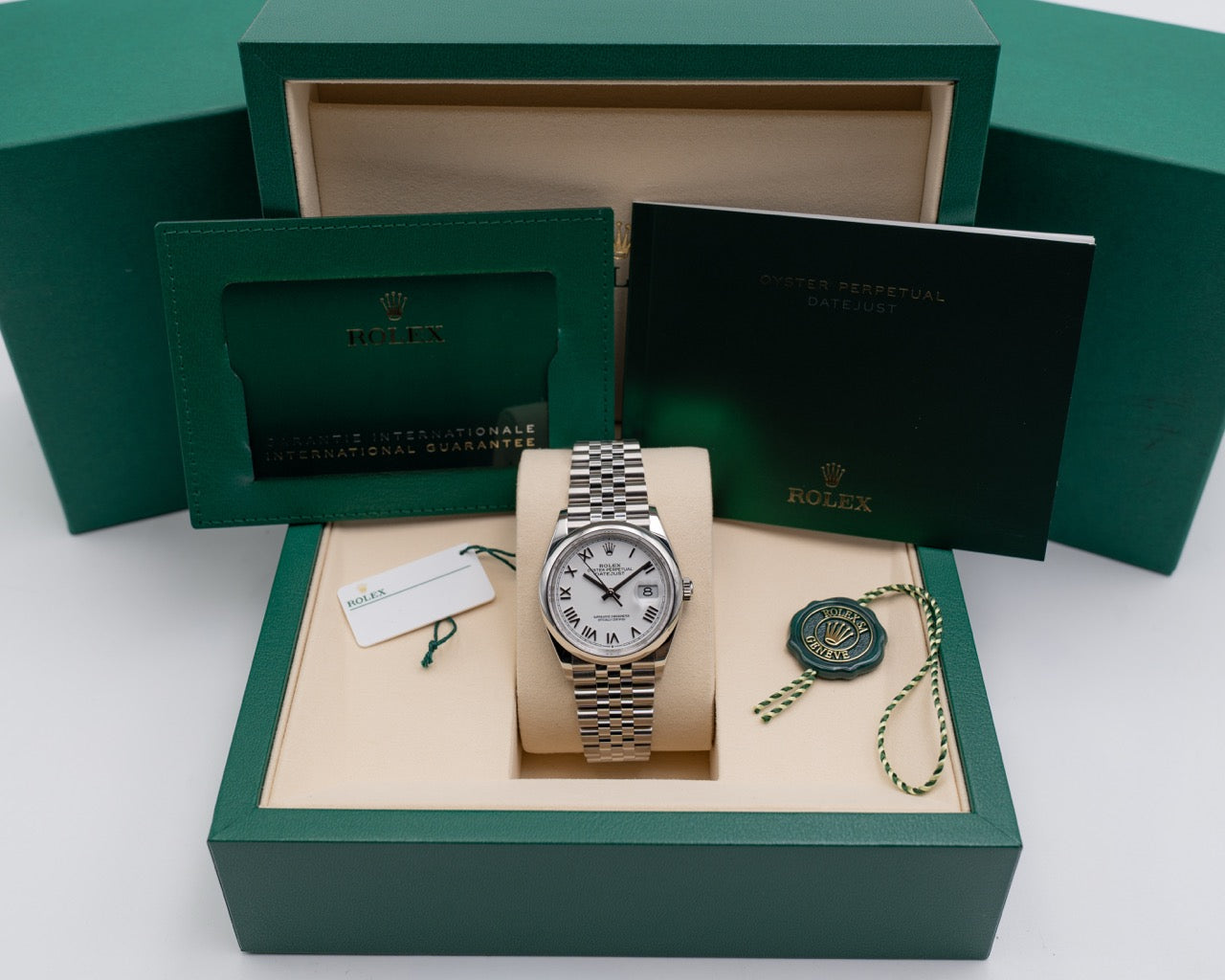 Rolex Datejust 36mm 126200 White Roman Dial Smooth Jubilee 2026