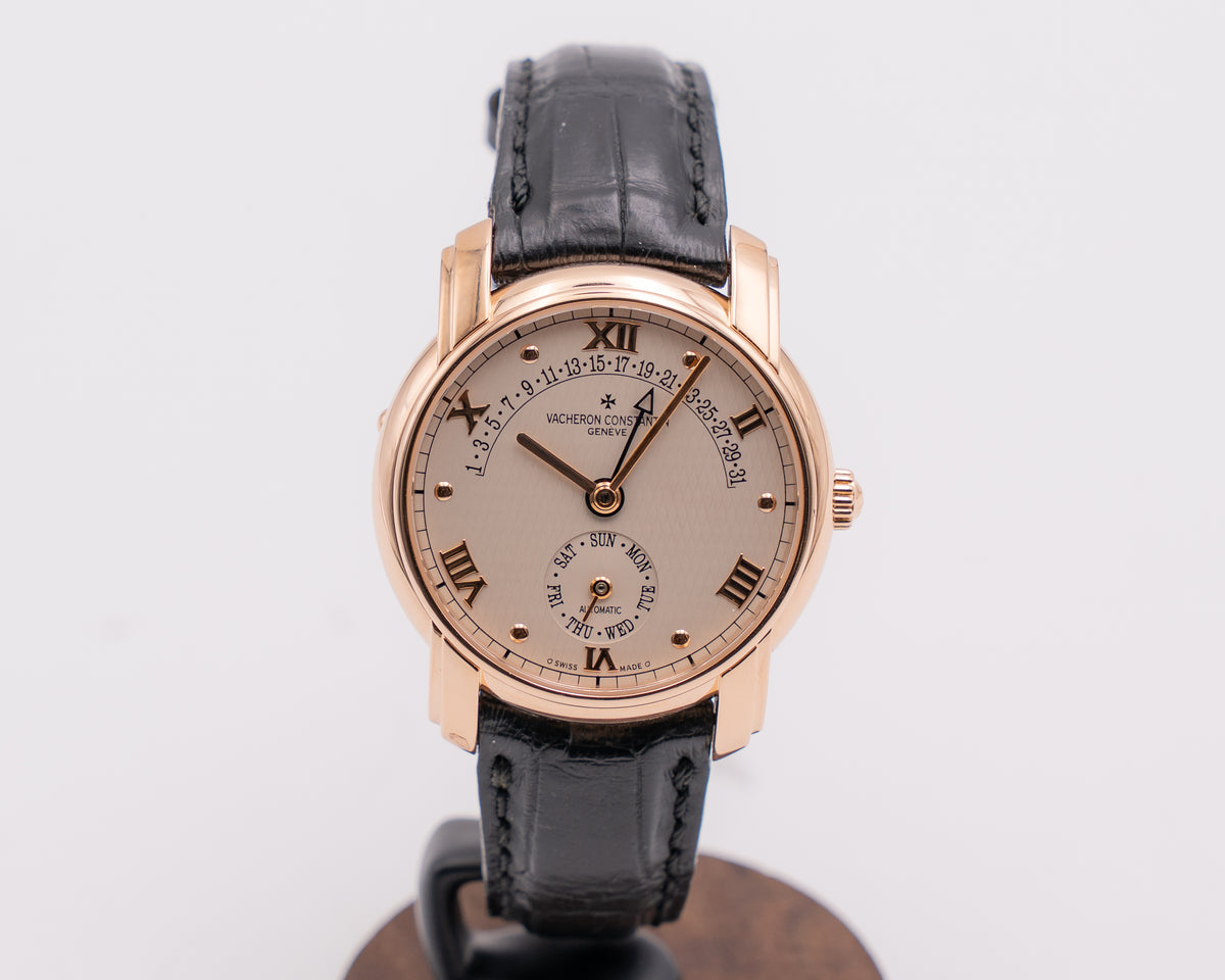 Vacheron Constantin Patrimony 37mm 47245/000R Rose Gold Day Date Retrograde Cream Dial