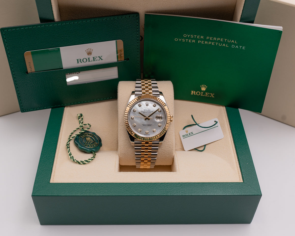 Rolex Datejsut 41mm 126333 MOP Diamond Dial Fluted Two Tone Jubilee 2019