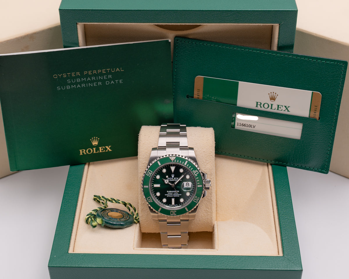 Rolex Submariner Date 116610lv  "Hulk" On Oyster 2018