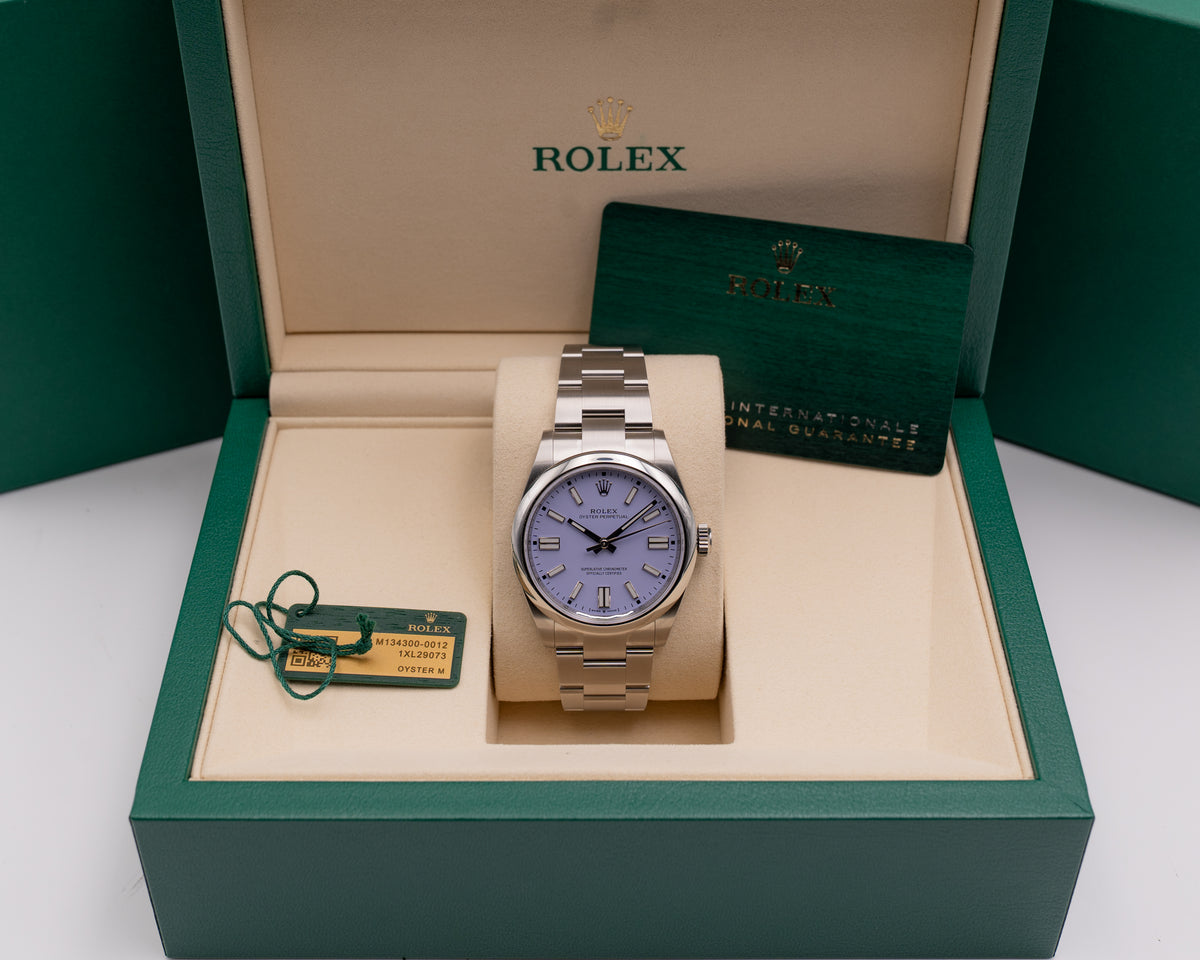 UNWORN WOOD CARD Rolex Oyster Perpetual 41mm 134300 Lavender 2026
