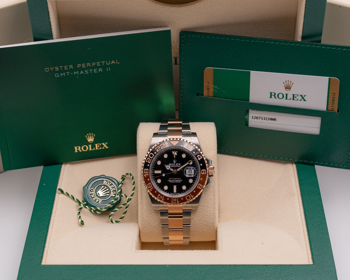 UNPOLISHED STICKERED Rolex GMT-Master II 40mm 126711CHNR Rootbeer 2019