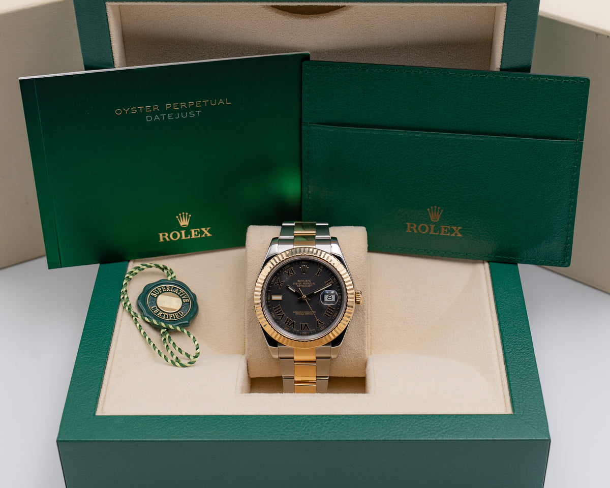 Rolex Datejust II 41mm 116333 Black Roman Dial 2010