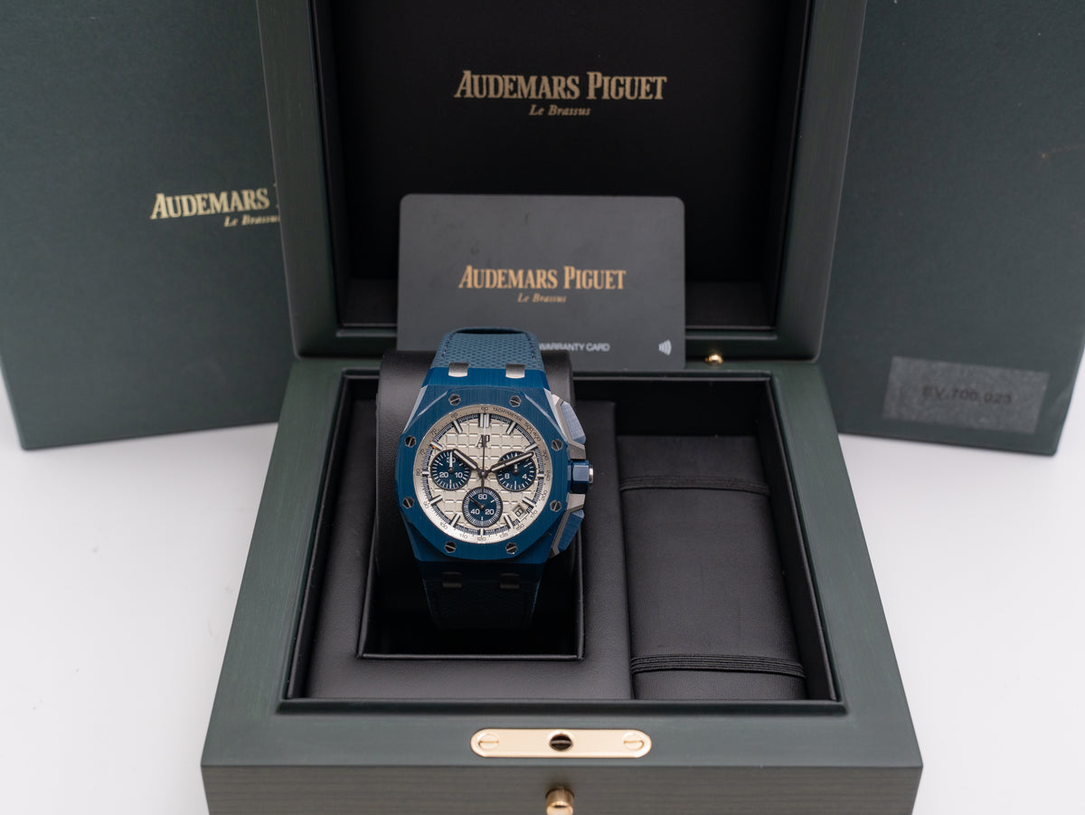 Audemars Piguet Royal Oak Offshore Chronograph 43mm 26420CD.OO.A029VE.01 Blue Ceramic Blue Textile strap